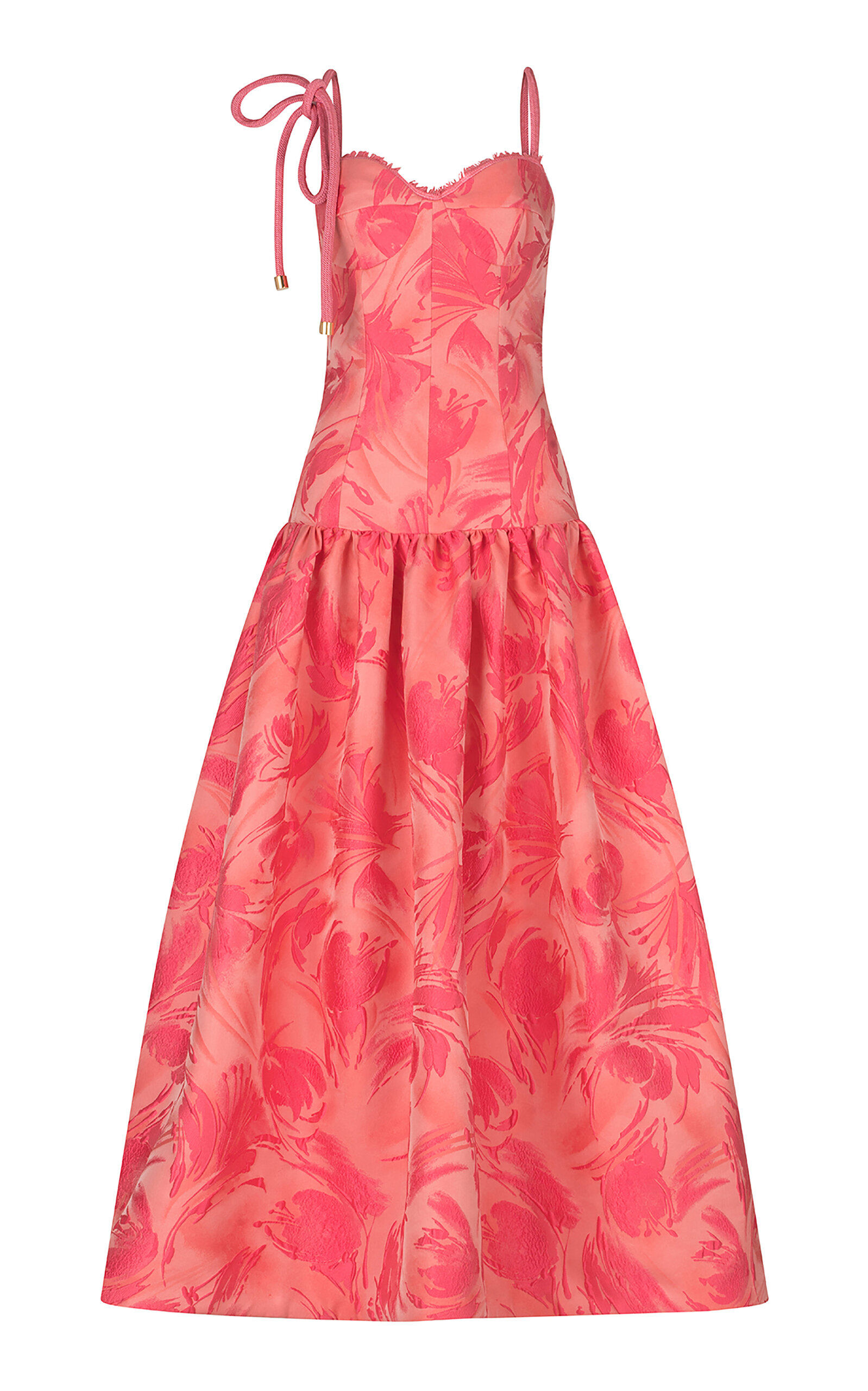 SILVIA TCHERASSI MARGUINE PRINTED DROP WAIST MAXI DRESS