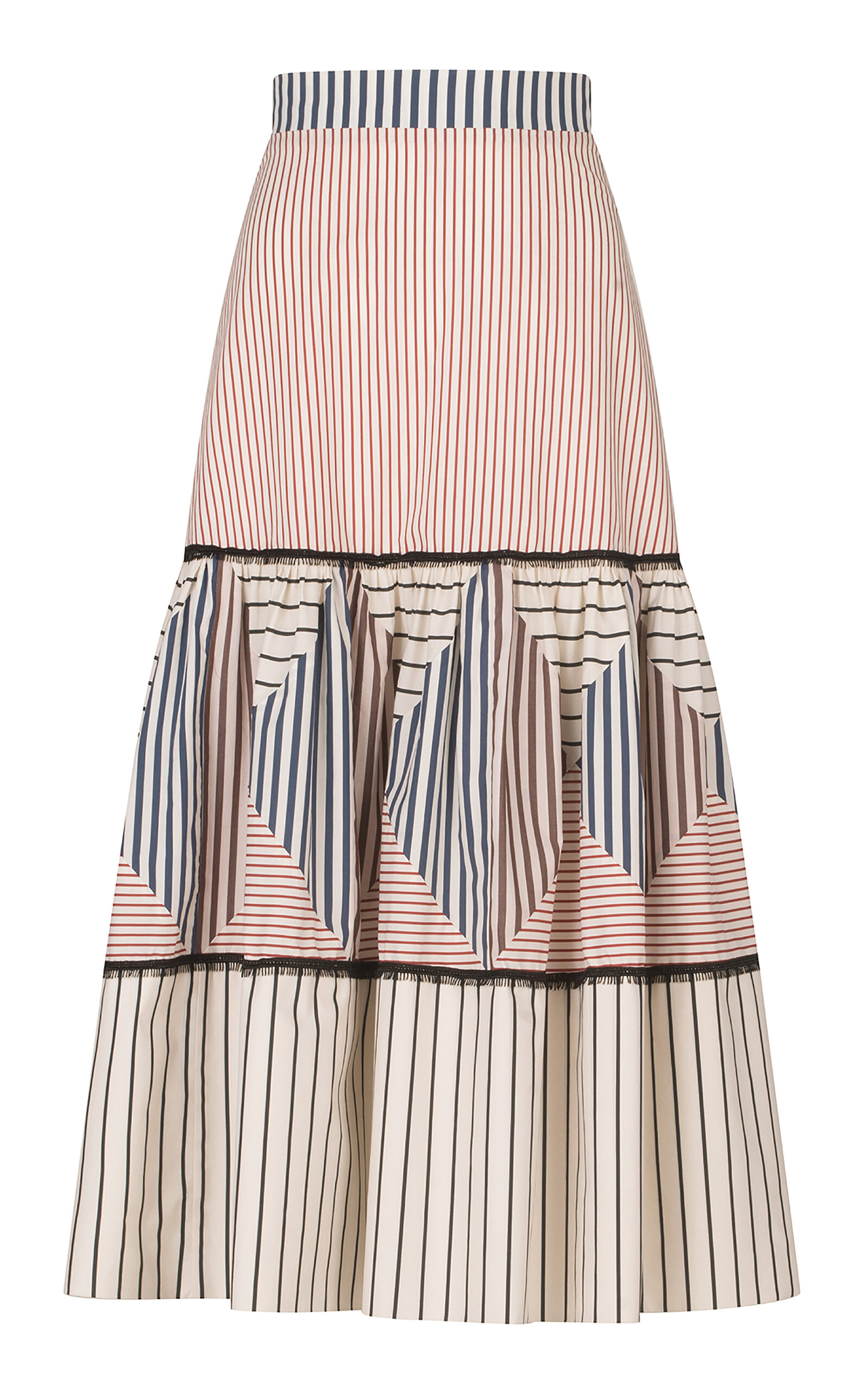 Silvia Tcherassi Guillermina Printed Cotton Midi Skirt In Multi