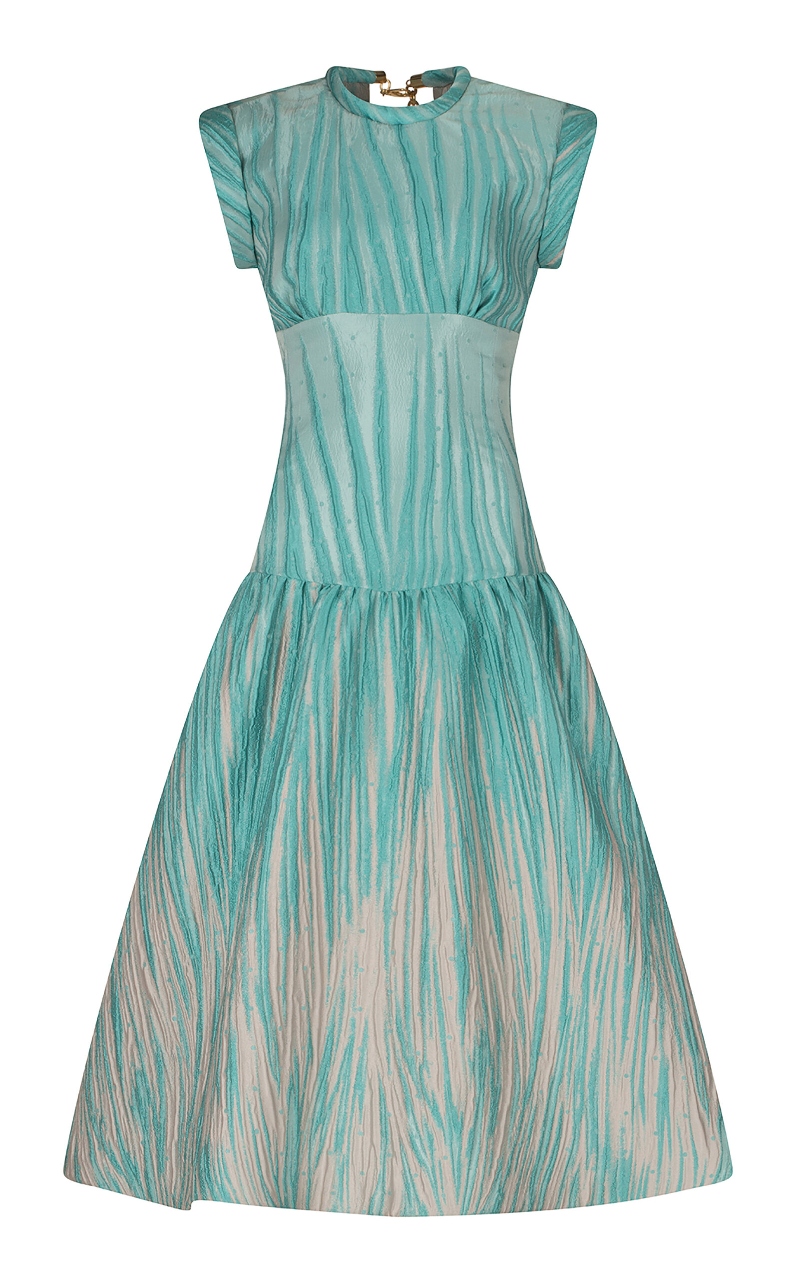 Silvia Tcherassi Conza Textured Midi Dress In Blue