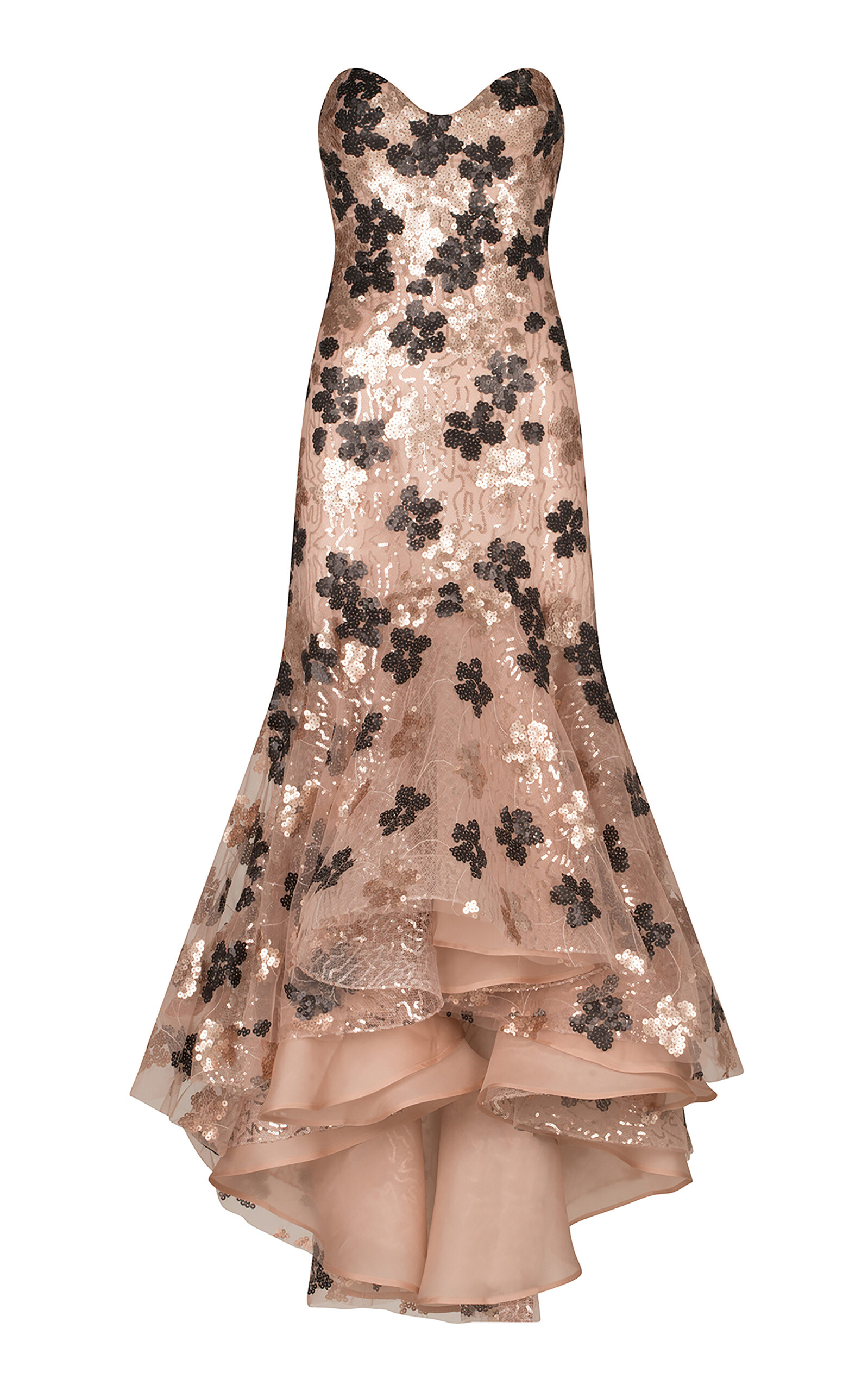 Silvia Tcherassi Gerda Floral Sequined Mermaid Dress In Pink