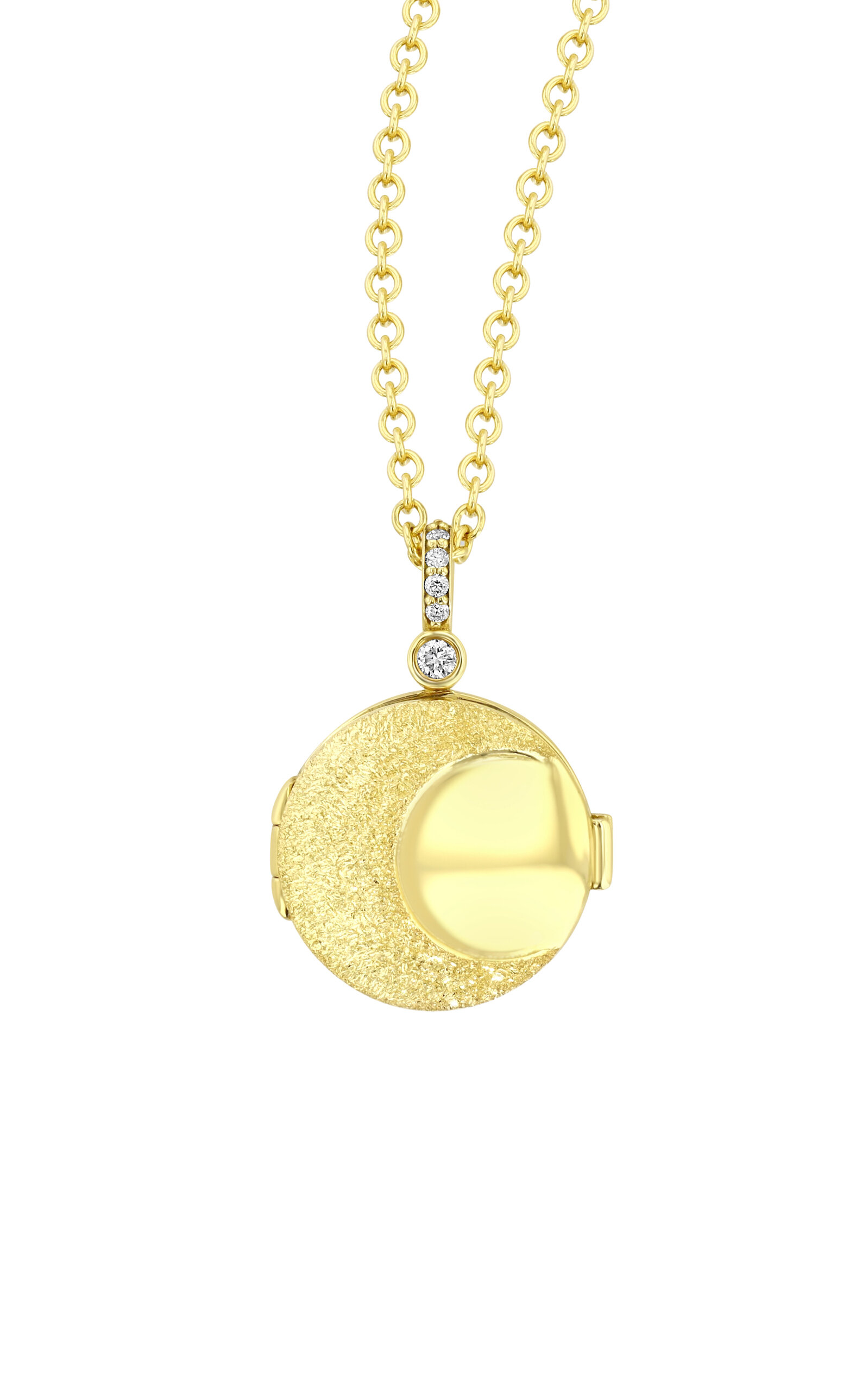 18k Yellow Gold Lunar Locket Necklace