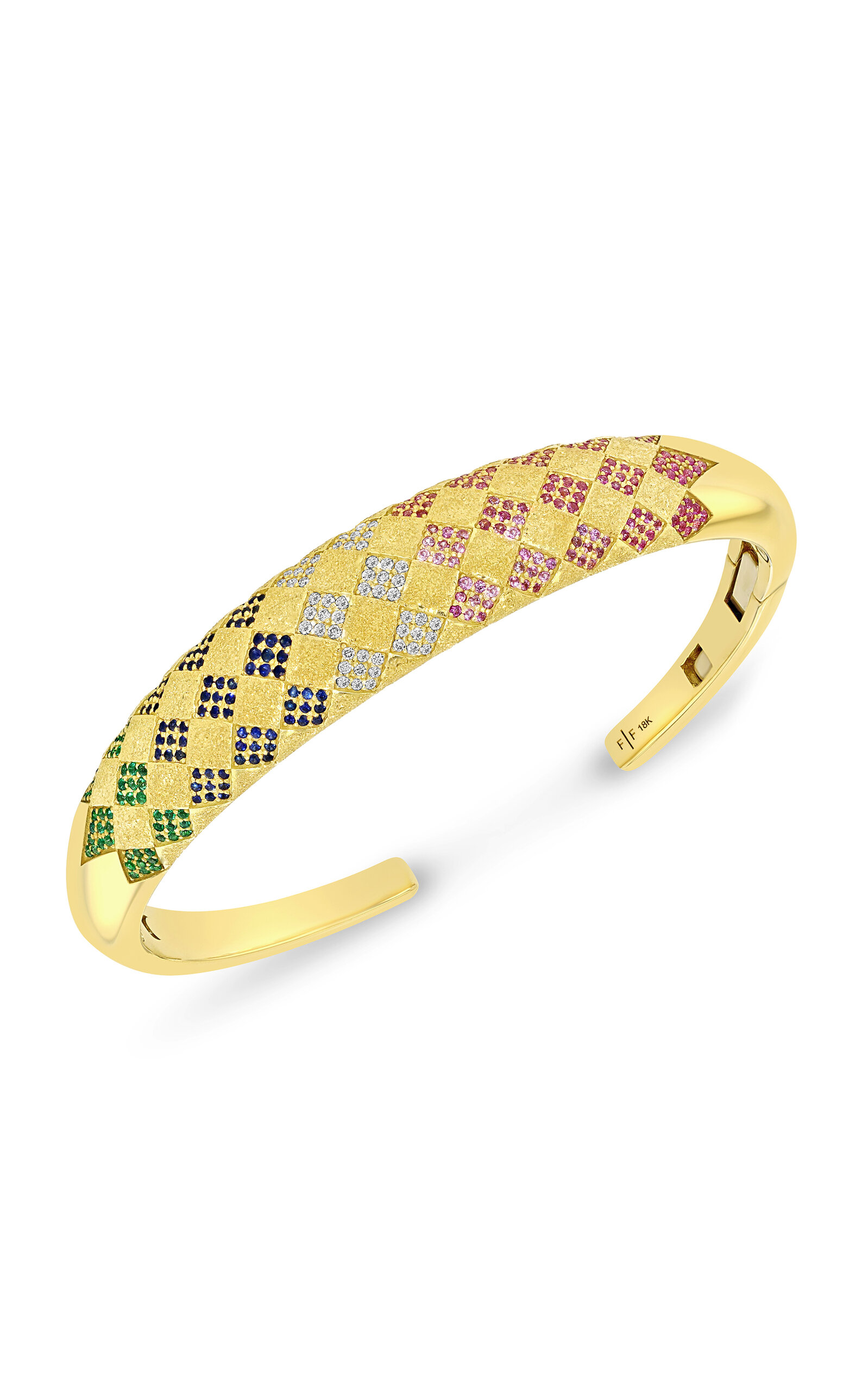 18k Yellow Gold Kaleidoscope Cuff Bracelet