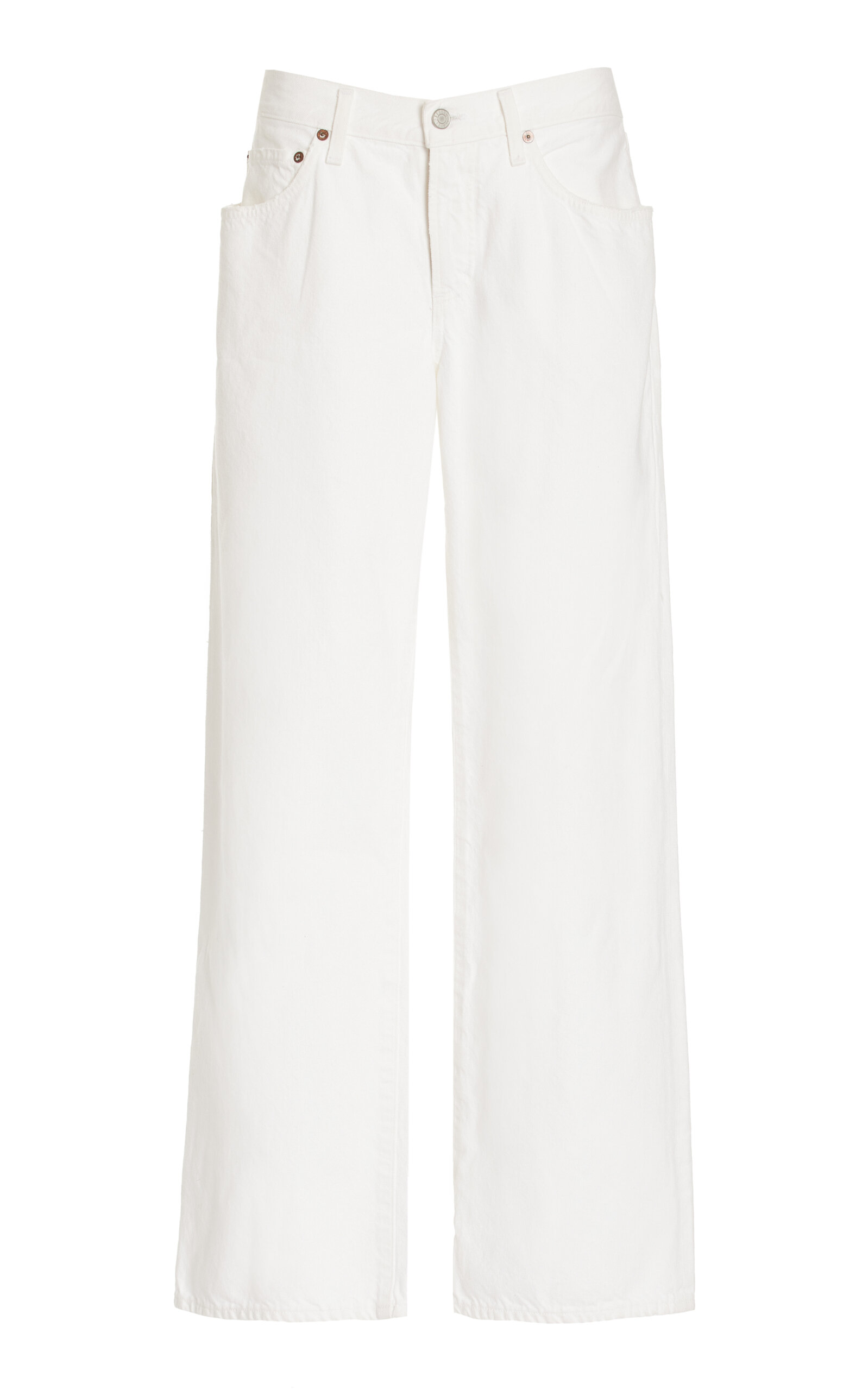 Shop Agolde Fusion Rigid Low-rise Wide-leg Jeans In White