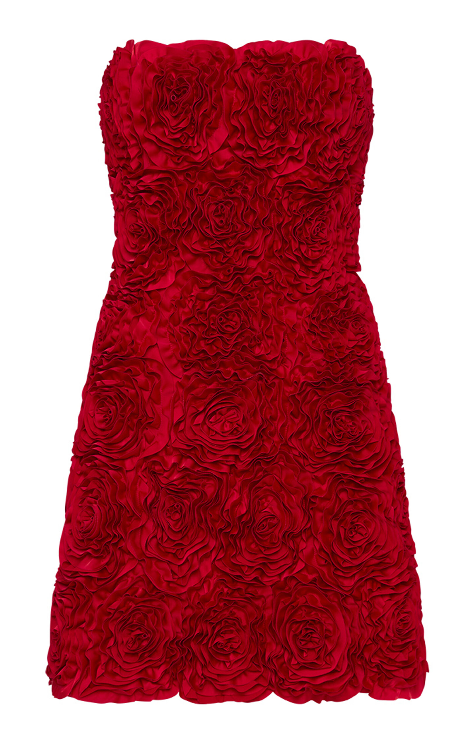 Shop Aje Strapless Rosette-gazer Mini Dress In Red