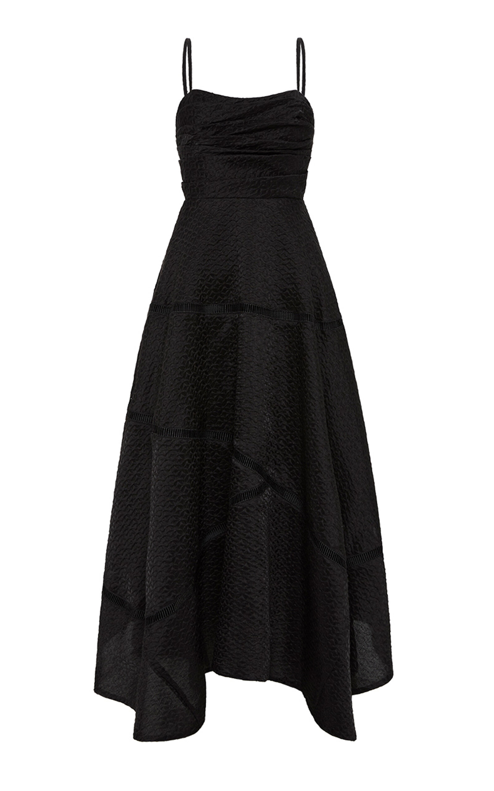Aje Cinque Jacquard Linen-blend Maxi Dress In Black