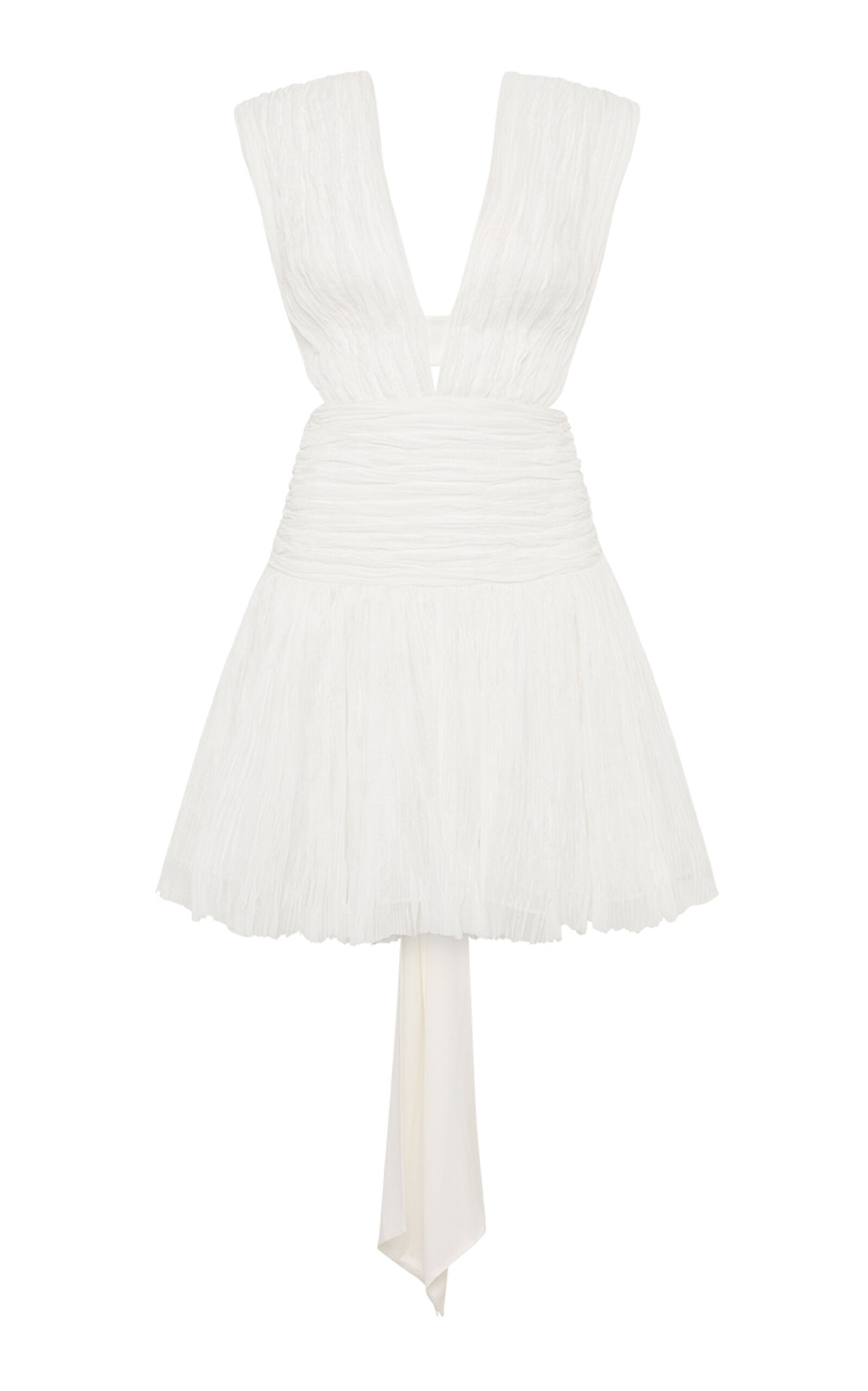 Aje Escapist Pleated Mini Dress In White