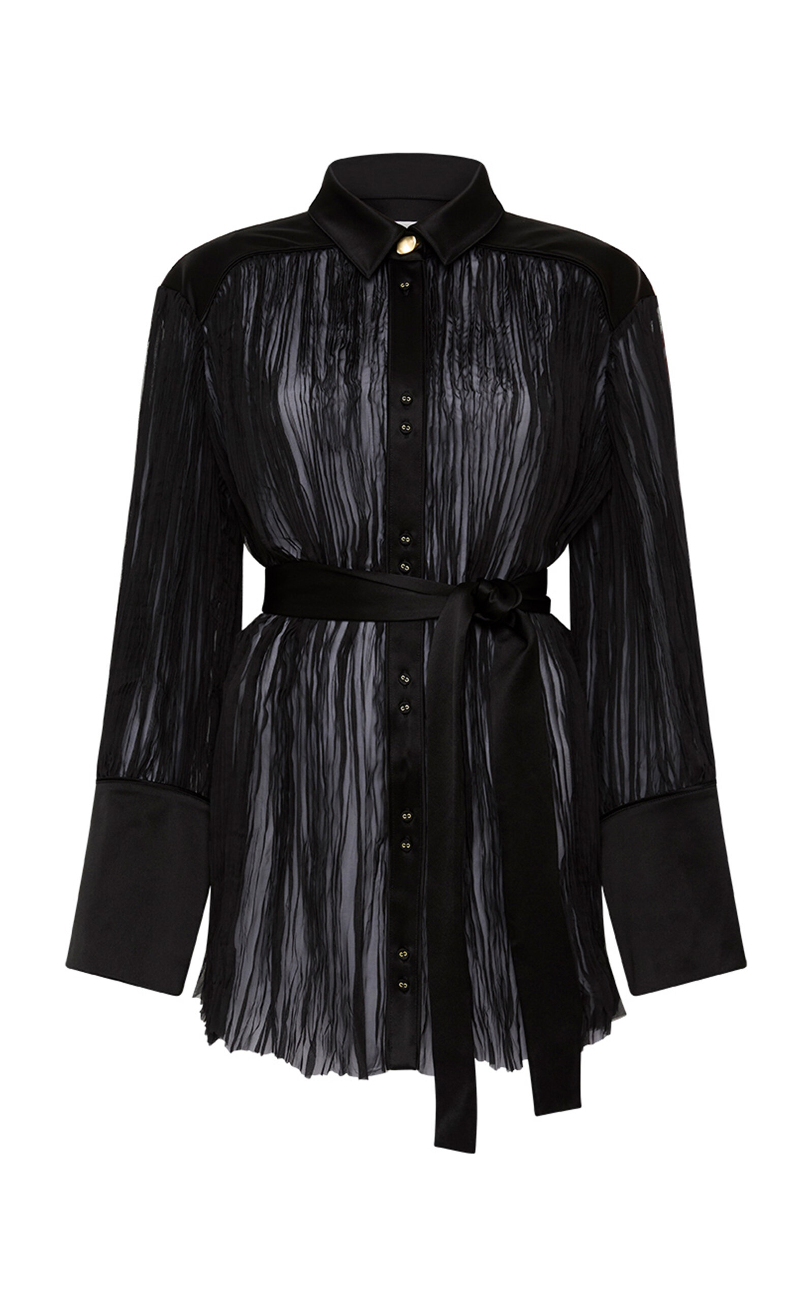 Aje Aerial Oversized Pleated Shirt - Black