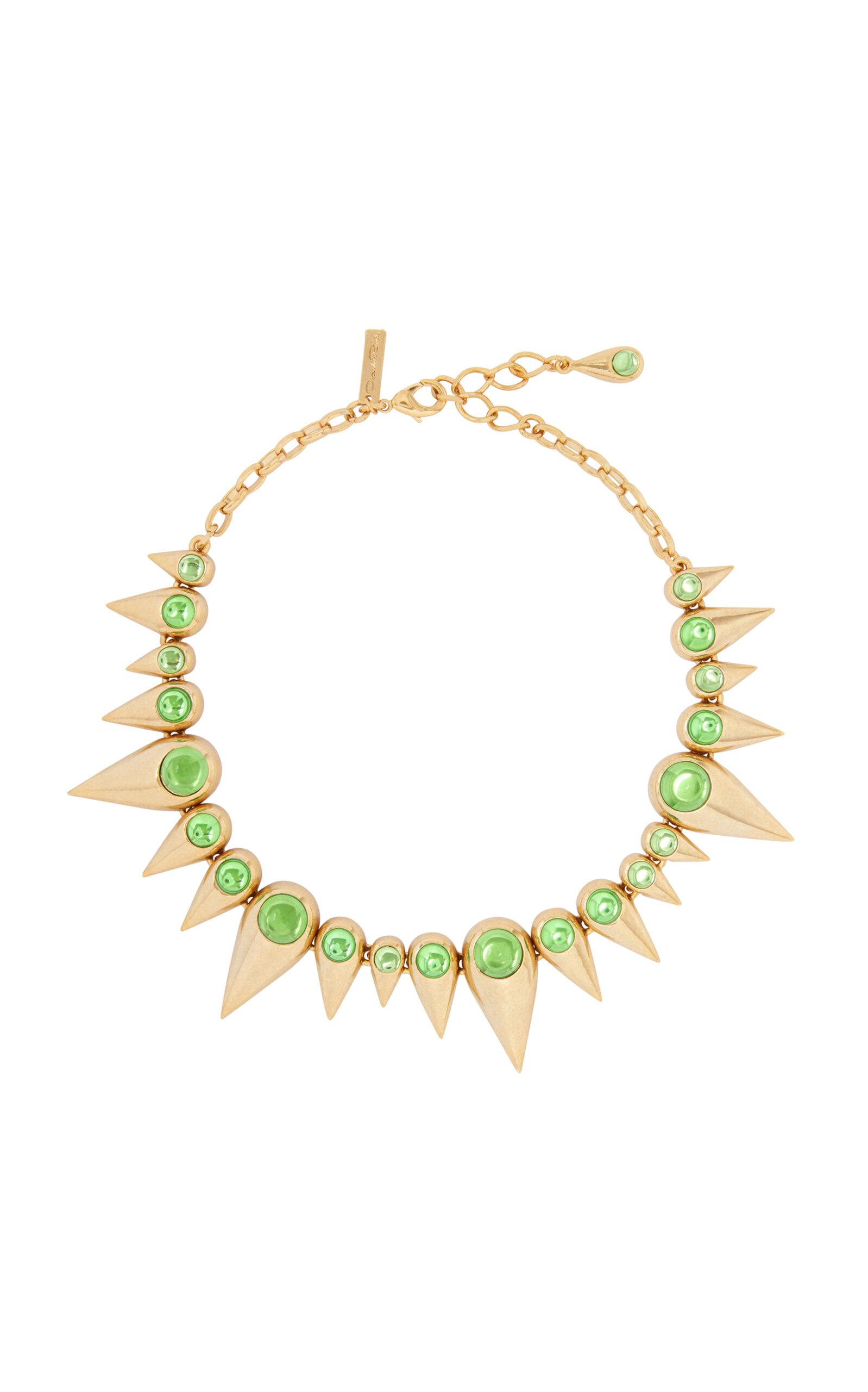 Oscar De La Renta Golden Spike Necklace In Green