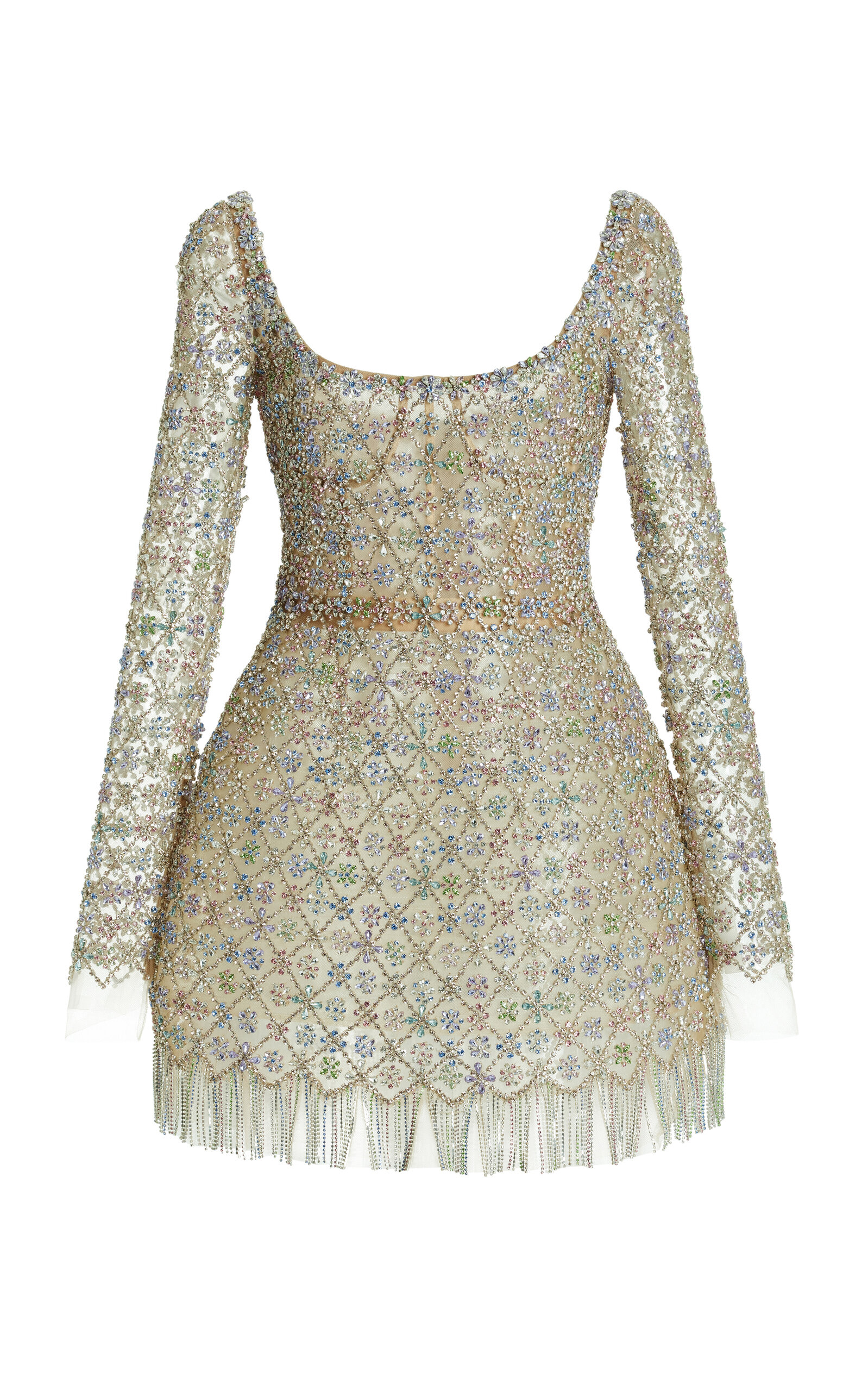 Oscar De La Renta Crystal-embellished Mini Dress In Multi