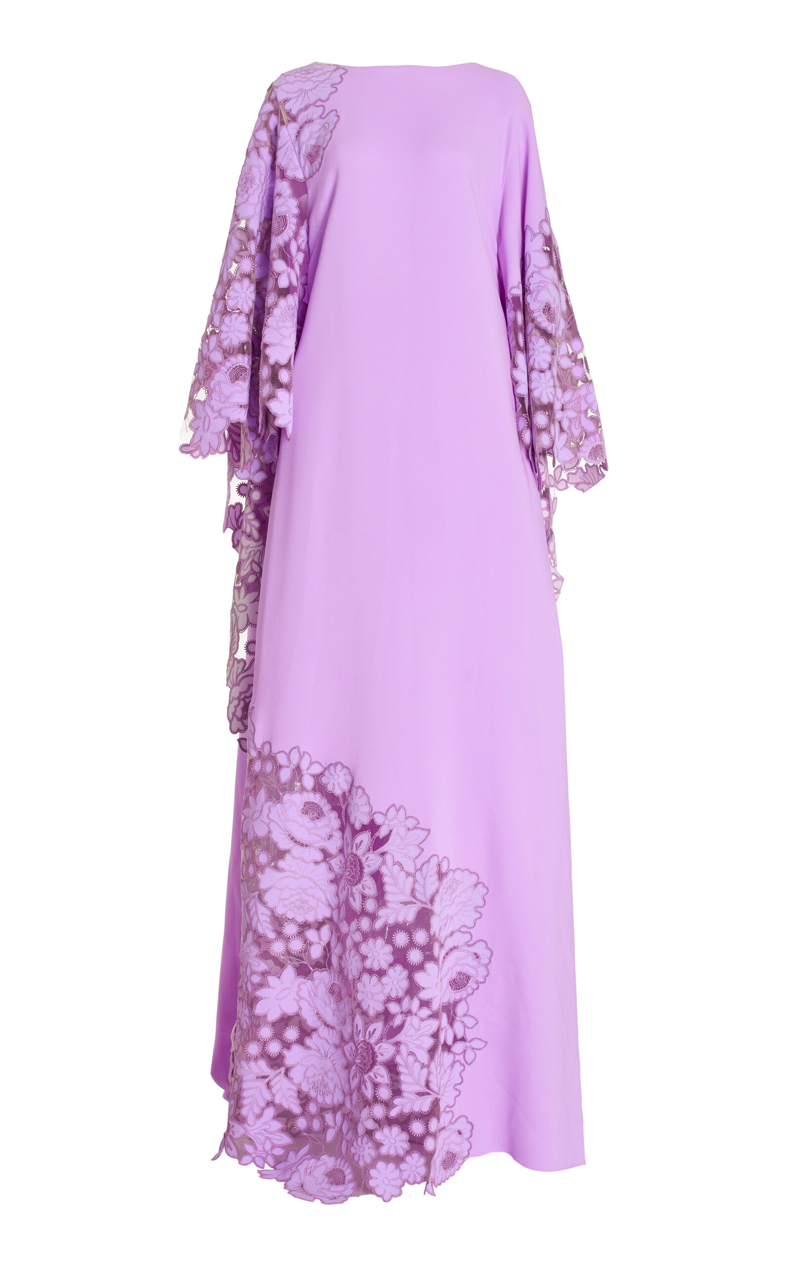 OSCAR DE LA RENTA EMBROIDERED SILK CAFTAN DRESS