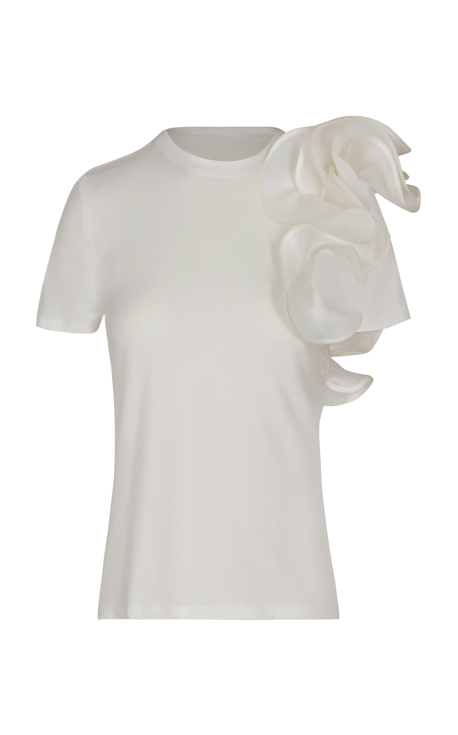 Andres Otalora Barichara Ruffled T-Shirt - Off-White - XL - Women's Clothing