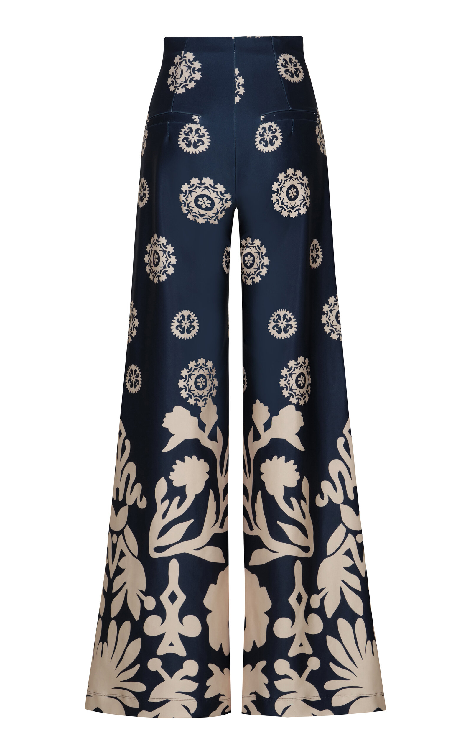 Andres Otalora Pola High-rise Wide-leg Pants In Navy