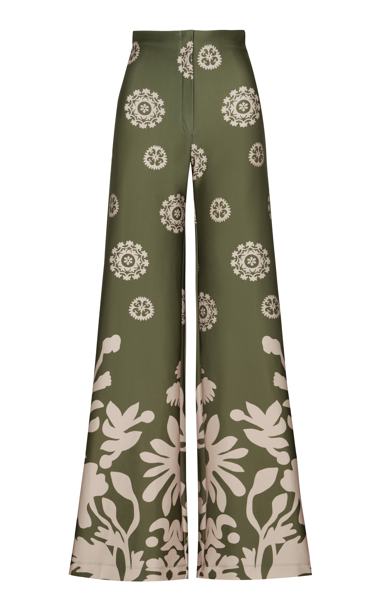 Andres Otalora Pola High-rise Wide-leg Pants In Olive | ModeSens