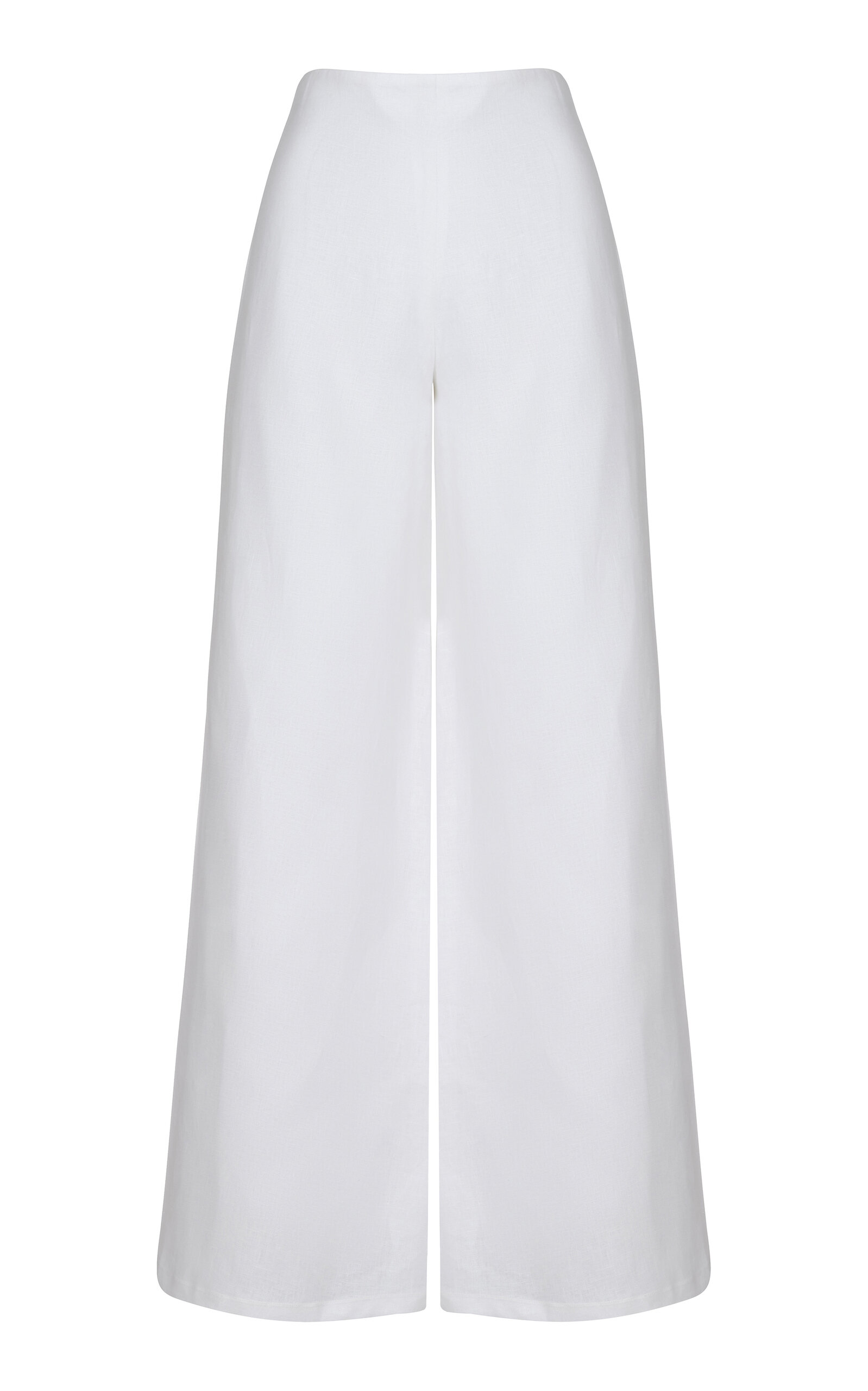 Andres Otalora Delfina Linen Wide Leg Trousers In Off-white