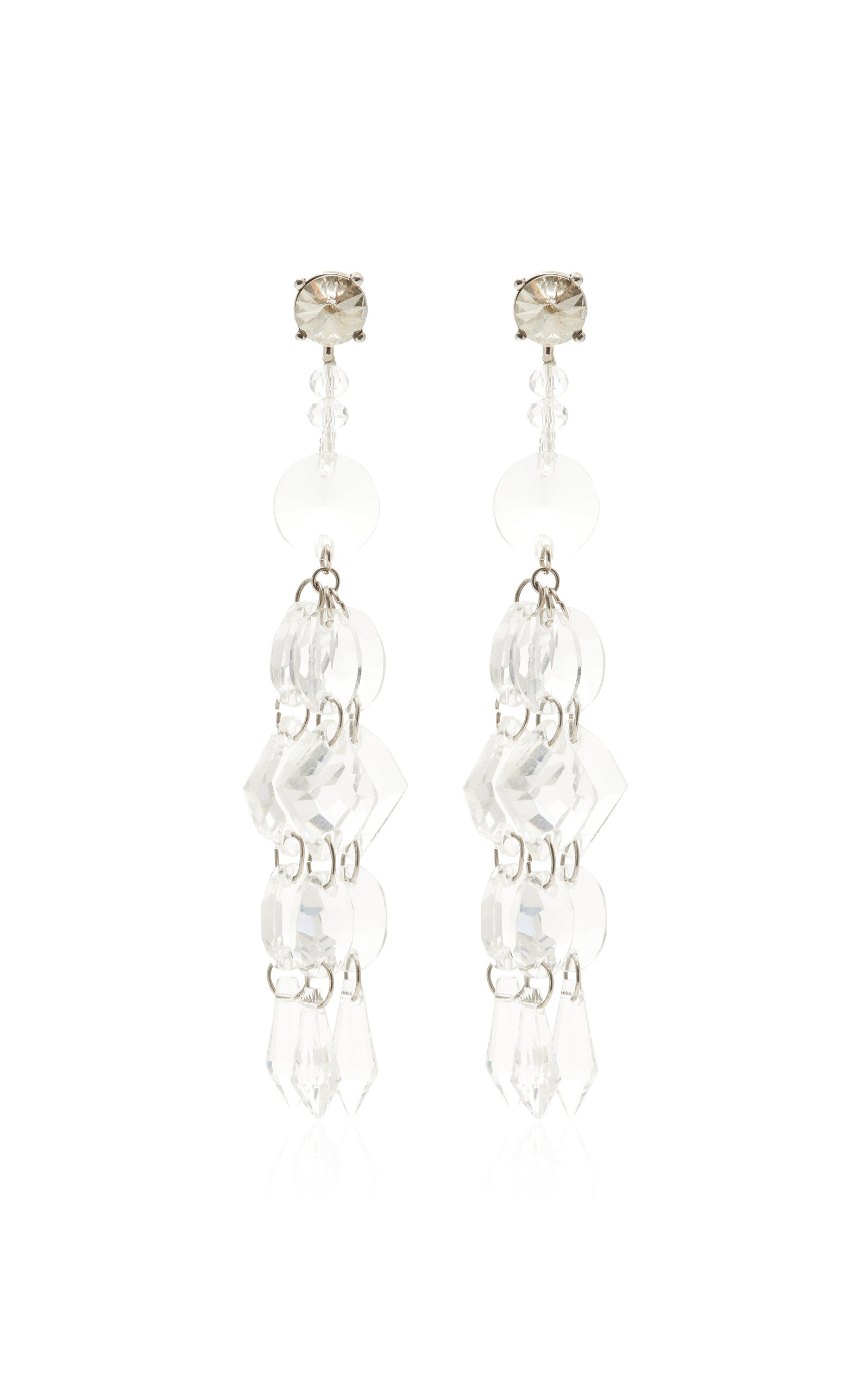 Oscar De La Renta Layered Tastle Tier Earrings In Silver