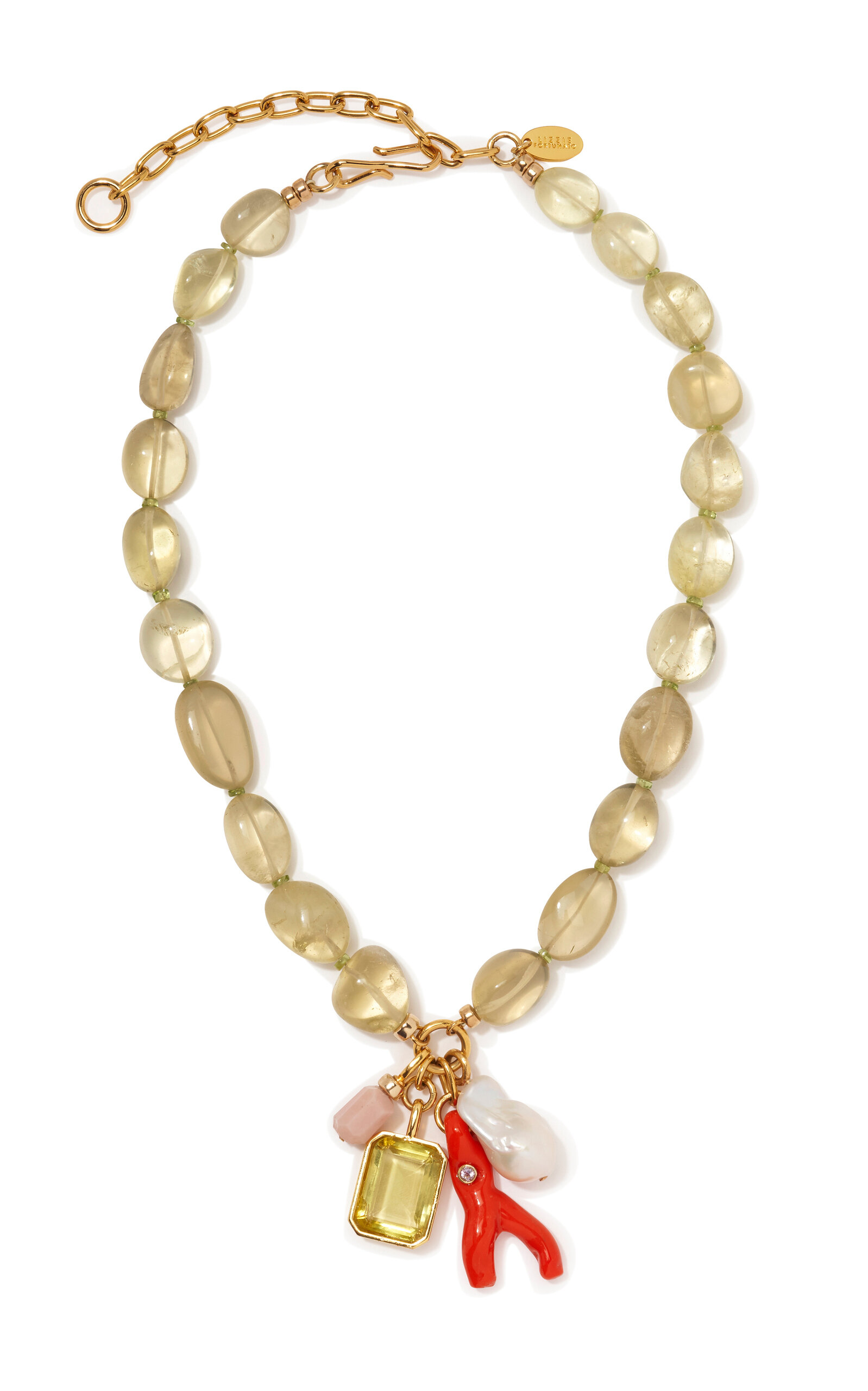 Lizzie Fortunato Beaded Reef Necklace In Gold