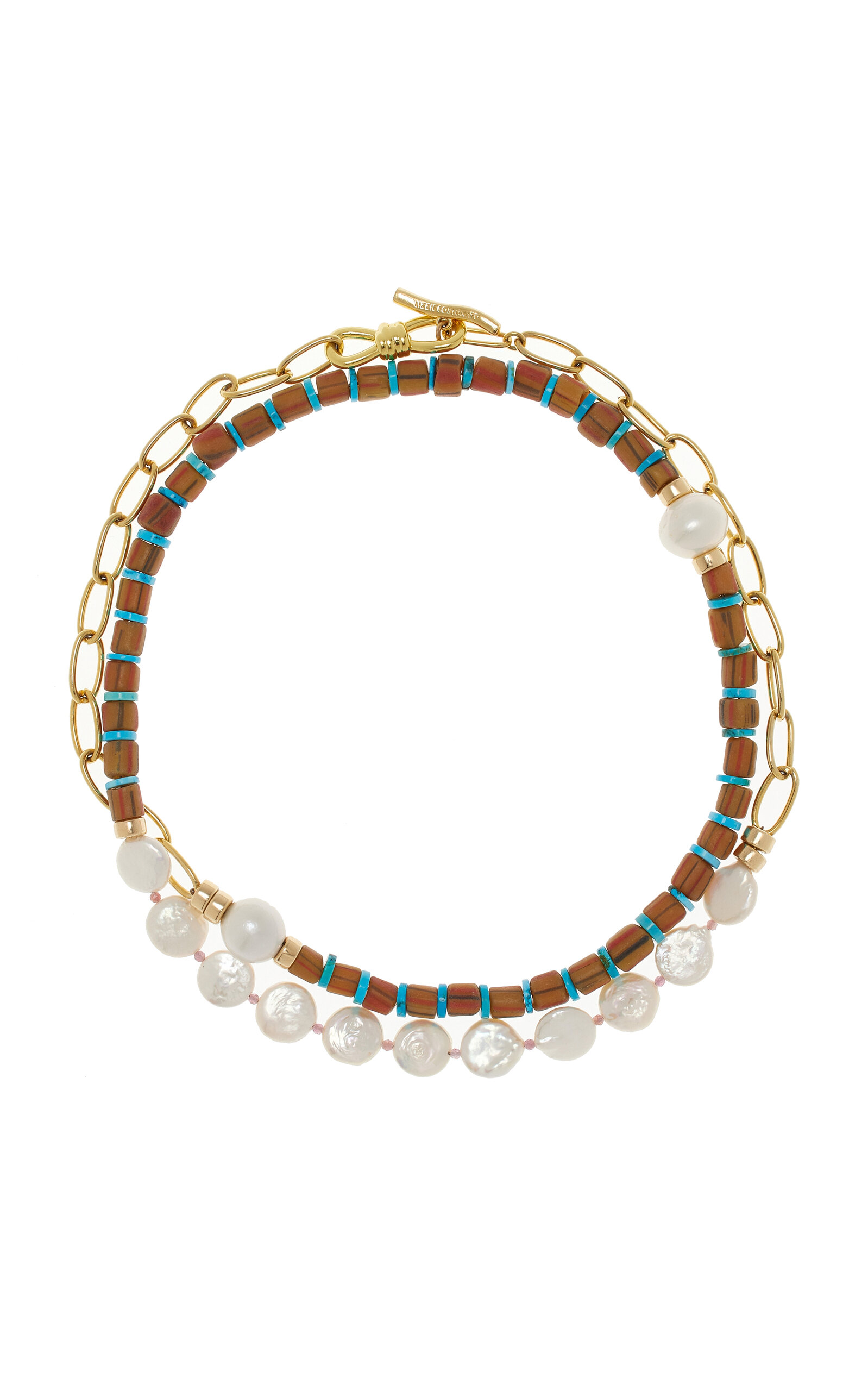 Porto Covo Gold-Plated Pearl Beaded Chain Necklace