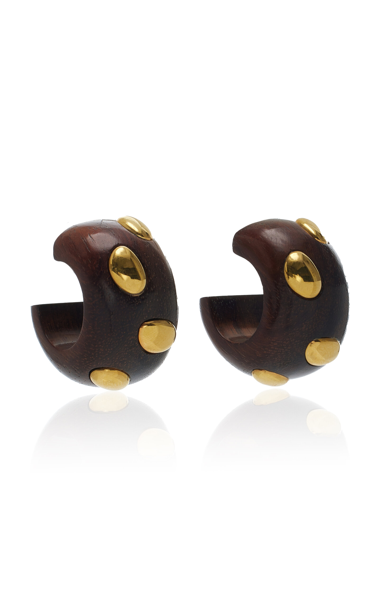 Acacia Gold-Plated Wood Earrings