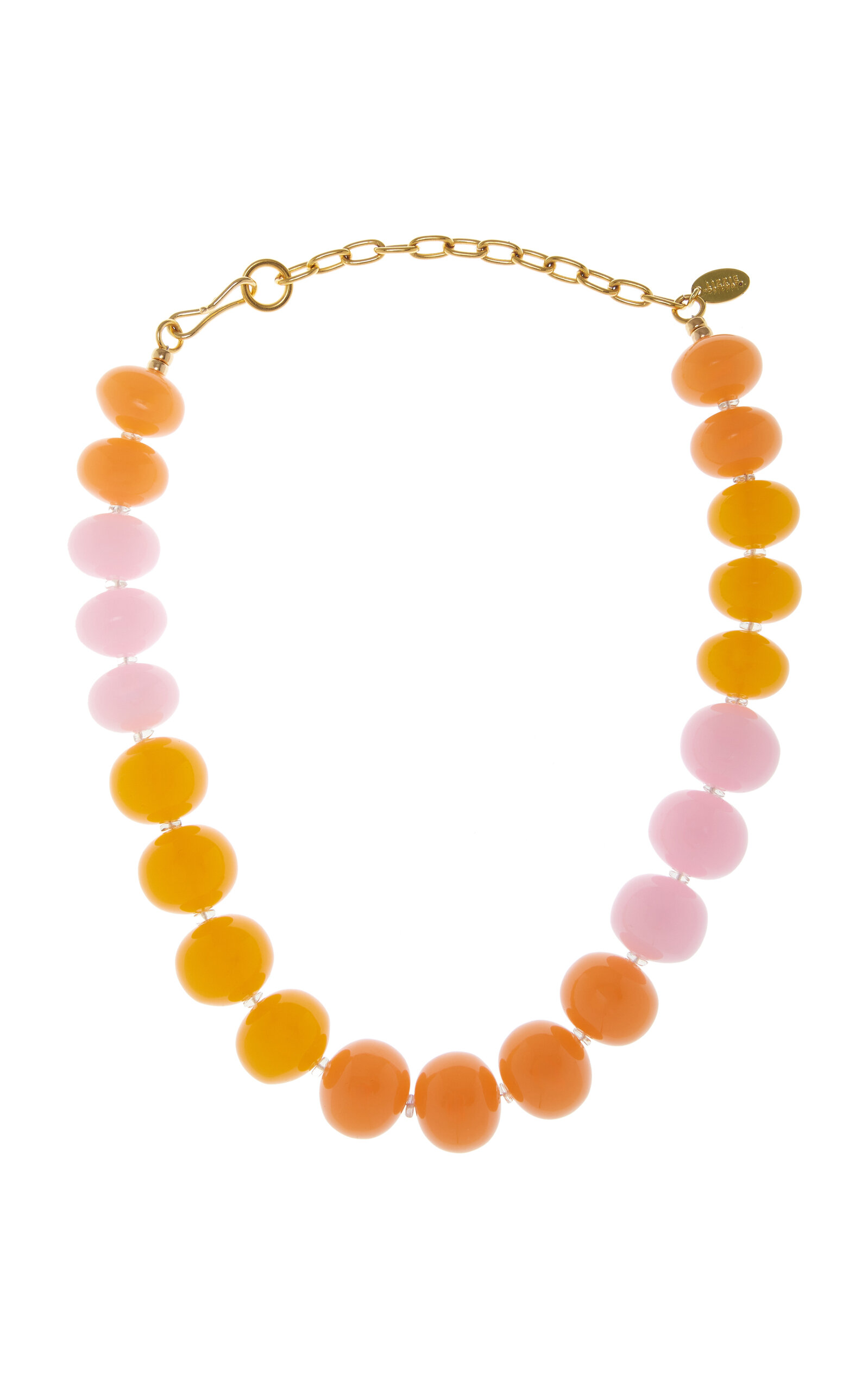 Shop Lizzie Fortunato Olympia Gold-plated Opal; Resin Bead Necklace In Orange