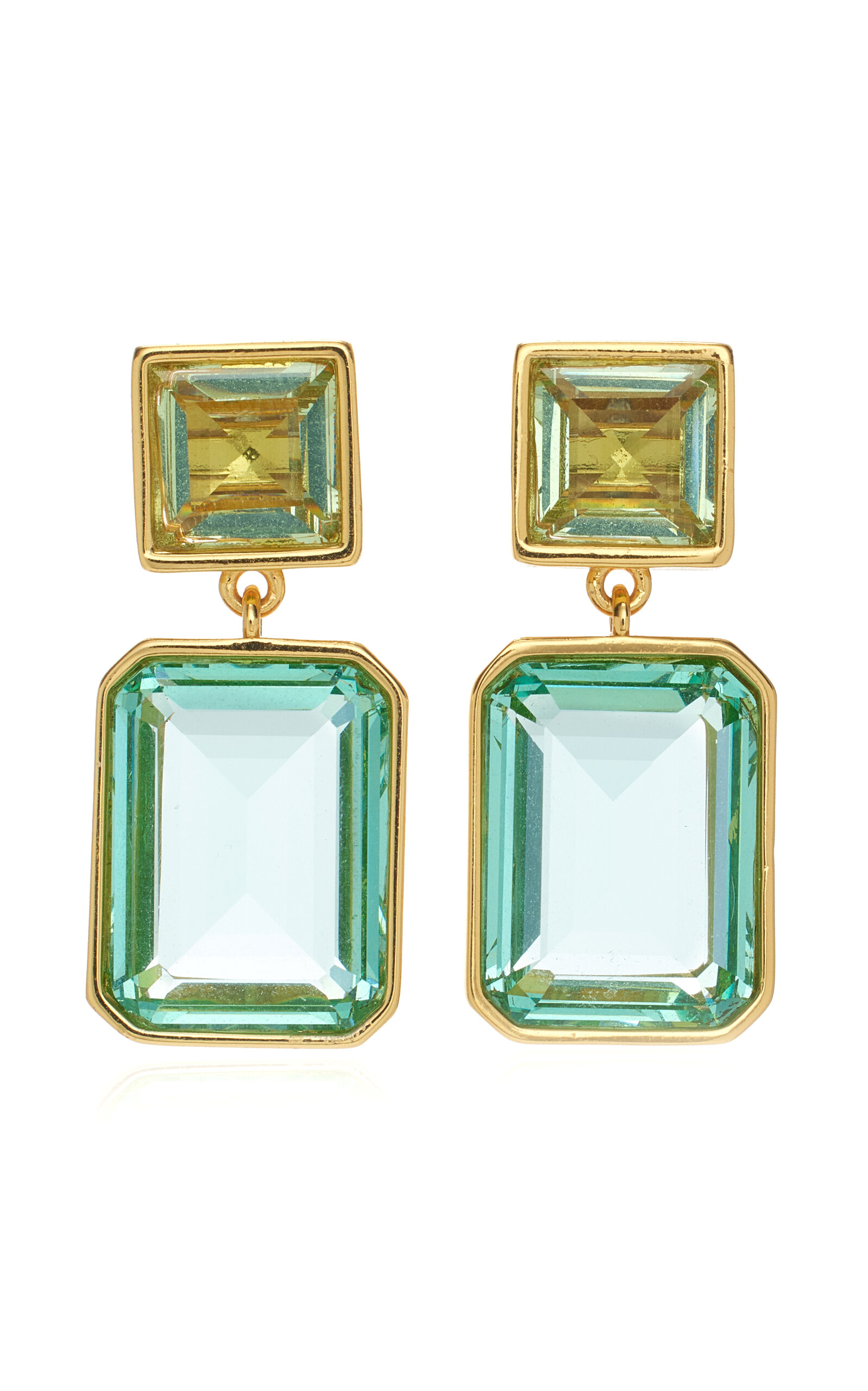 Lizzie Fortunato Lush Gold-plated Glass Earrings In Green