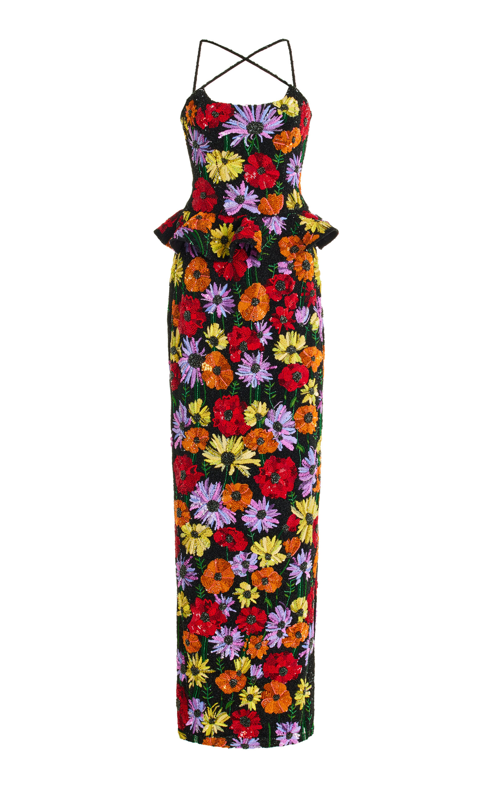 Rodarte Floral-appliqued Beaded Peplum Gown In Red | ModeSens Rodarte Floral-appliqued Beaded Peplum Gown In Red | ModeSens