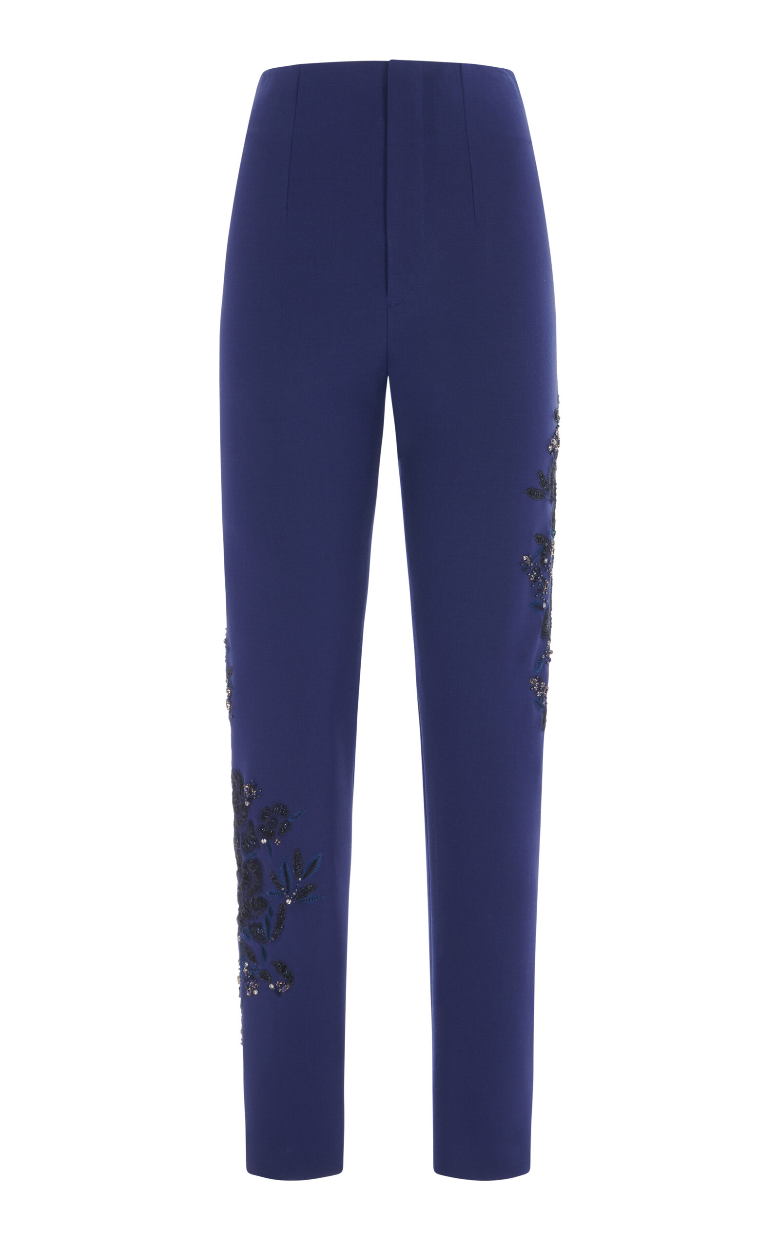 Polo Ralph Lauren Ramona Crystal-embellished Skinny Suit Pants In Blue