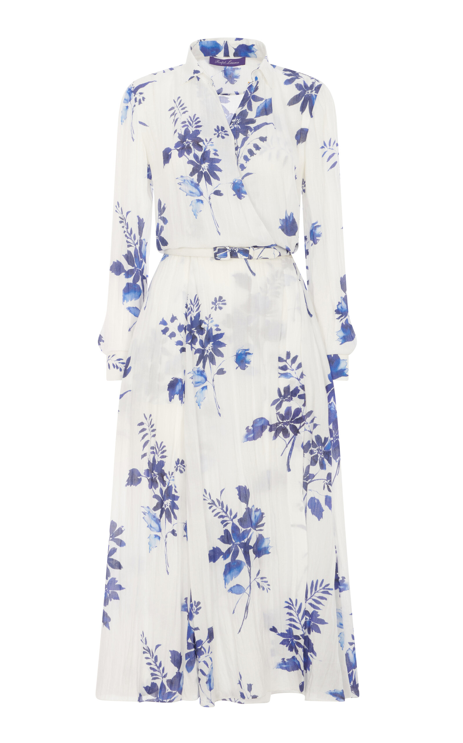 Polo Ralph Lauren Aniyah Wrapped Floral Midi Dress In Ivory