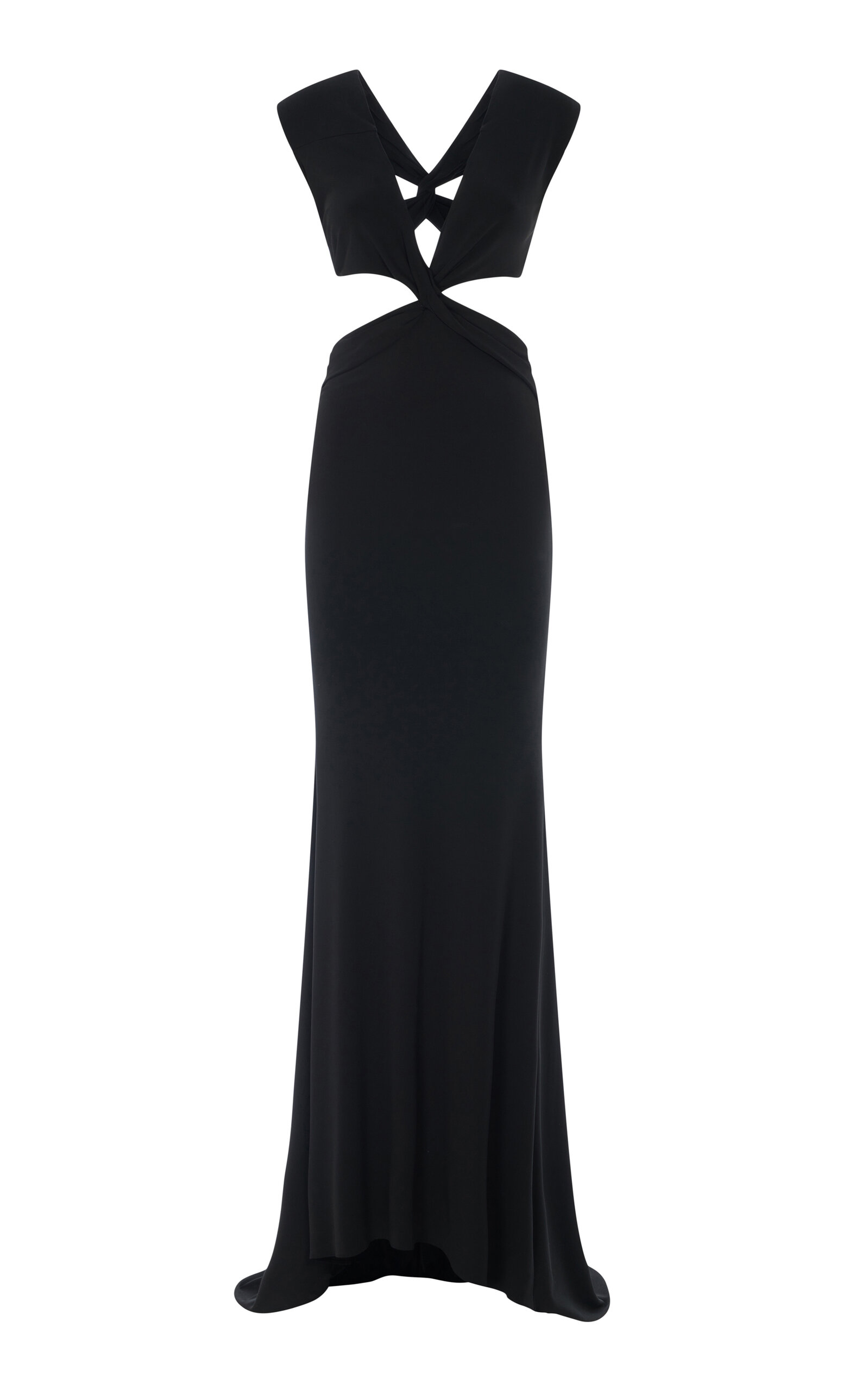 Ralph Lauren Cutout Jersey Maxi Dress In Black