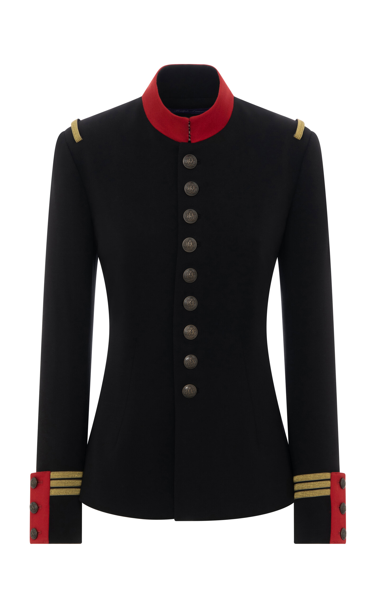 Ralph Lauren Wilmington Wool Military Jacket In Black