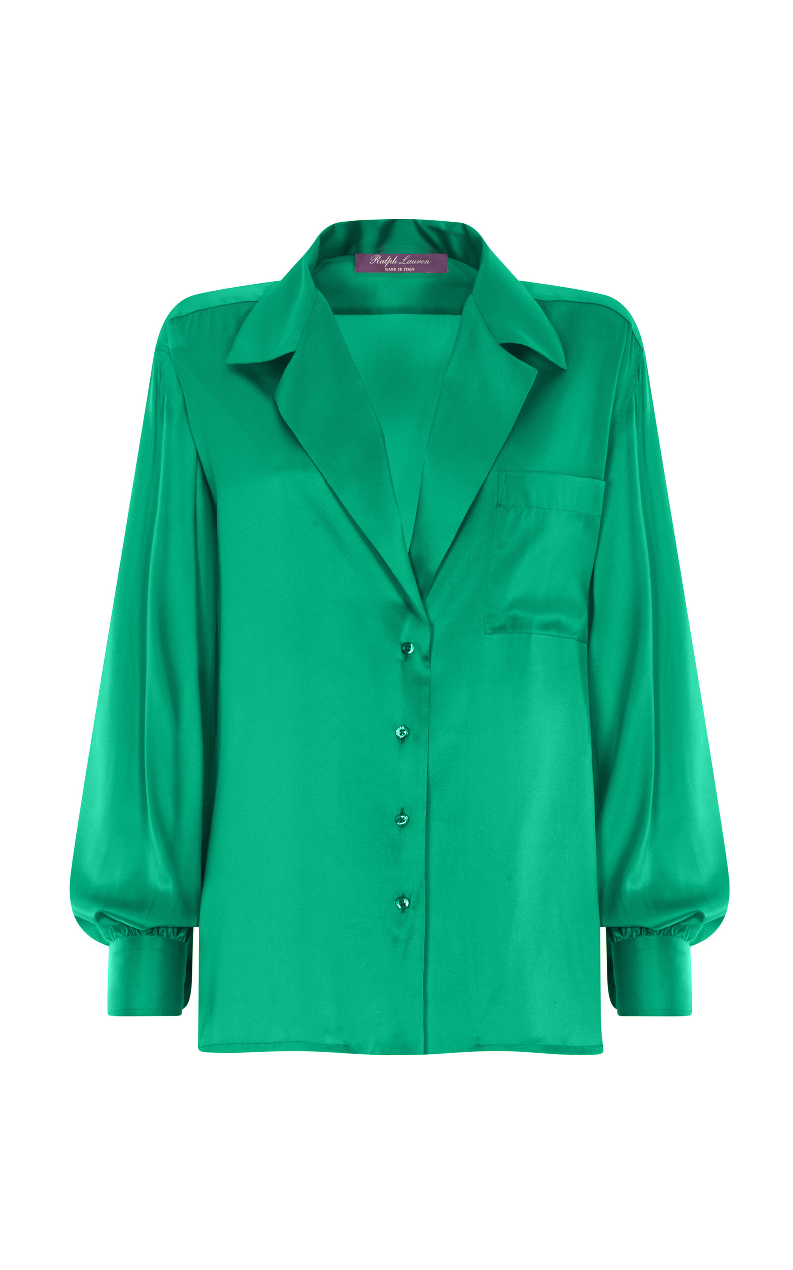 Ralph Lauren Roslin Silk Shirt In Turquoise