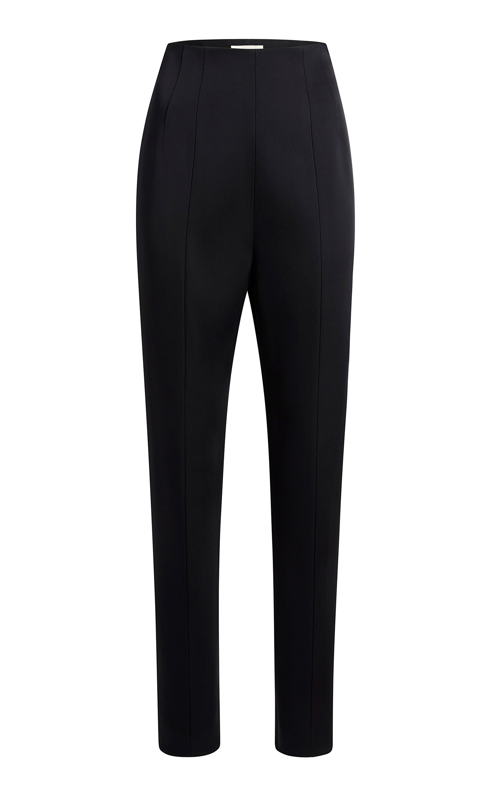 Khaite Lenn High-Rise Satin-Crepe Pants - Black