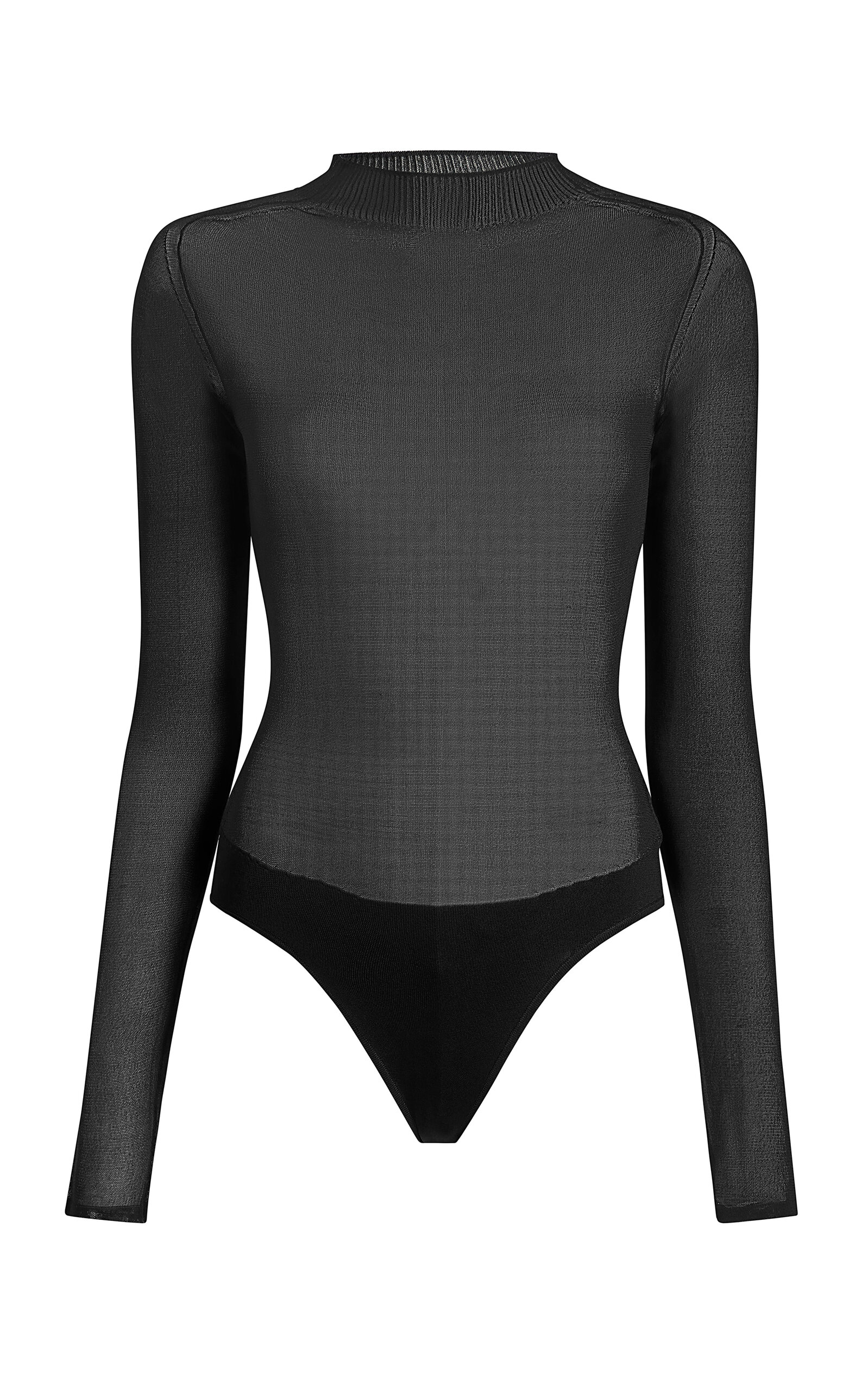 Khaite - Enzo Knit Silk-Blend Bodysuit - Black - S - Moda Operandi
