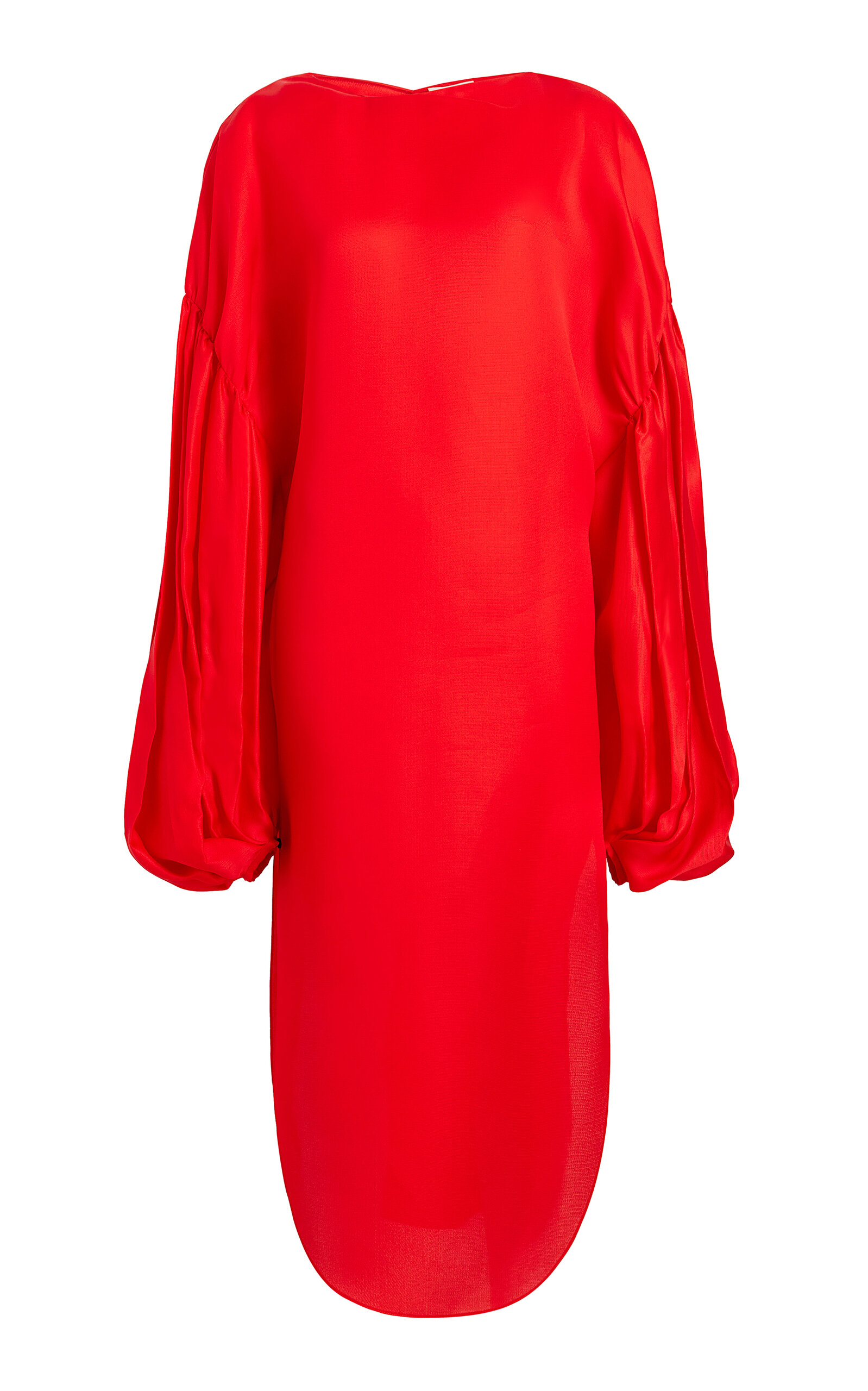 Khaite Zelma Oversized Silk Midi Dress - Red