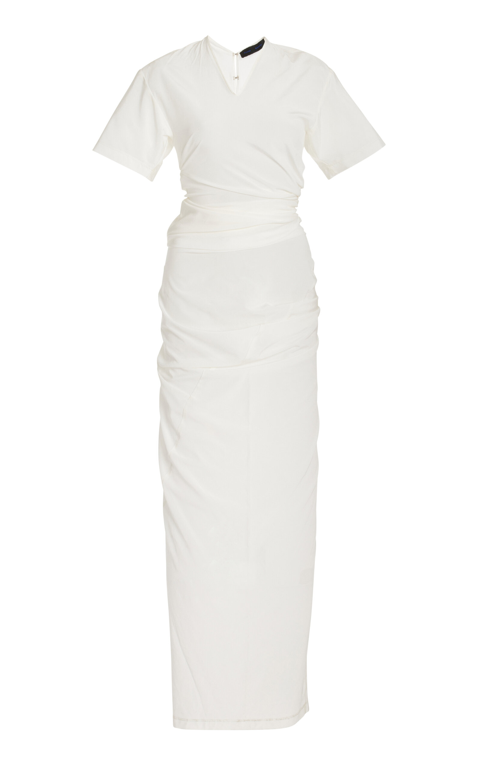 Proenza Schouler Sidney Ruched Silk-blend Maxi Dress In Off-white