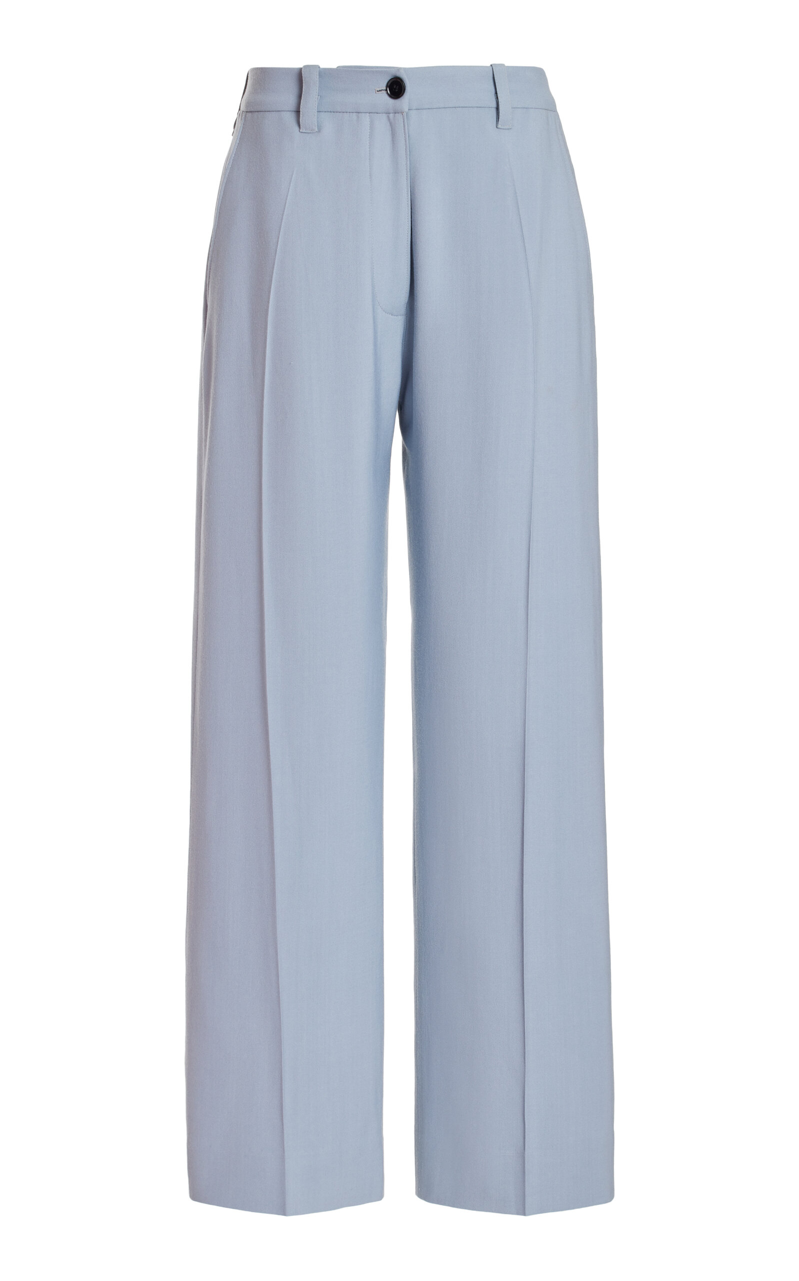 Shop Proenza Schouler Otis Pleated Wide-leg Pants In Light Blue