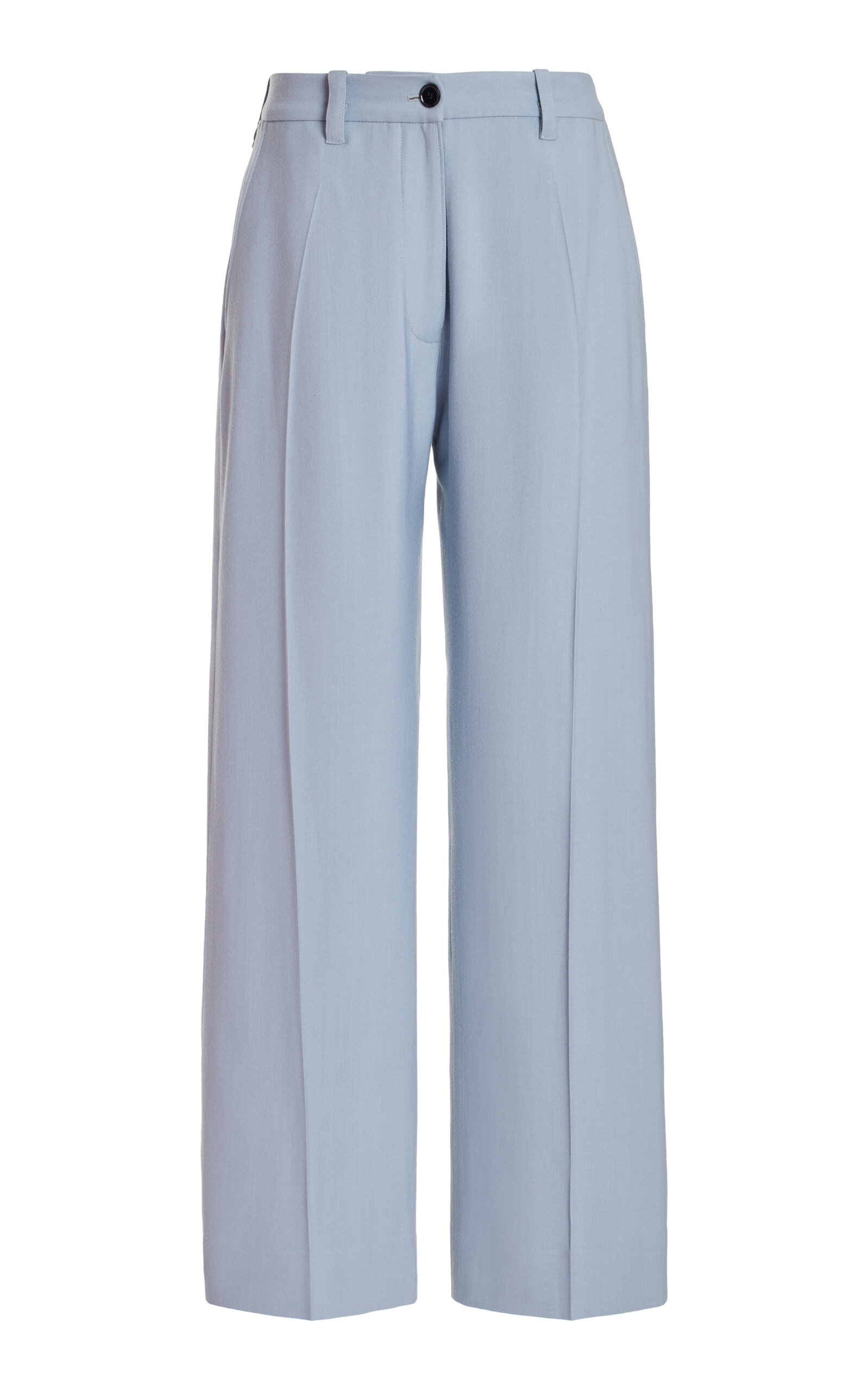 Proenza Schouler Otis Pleated Wide-leg Pants In Steel