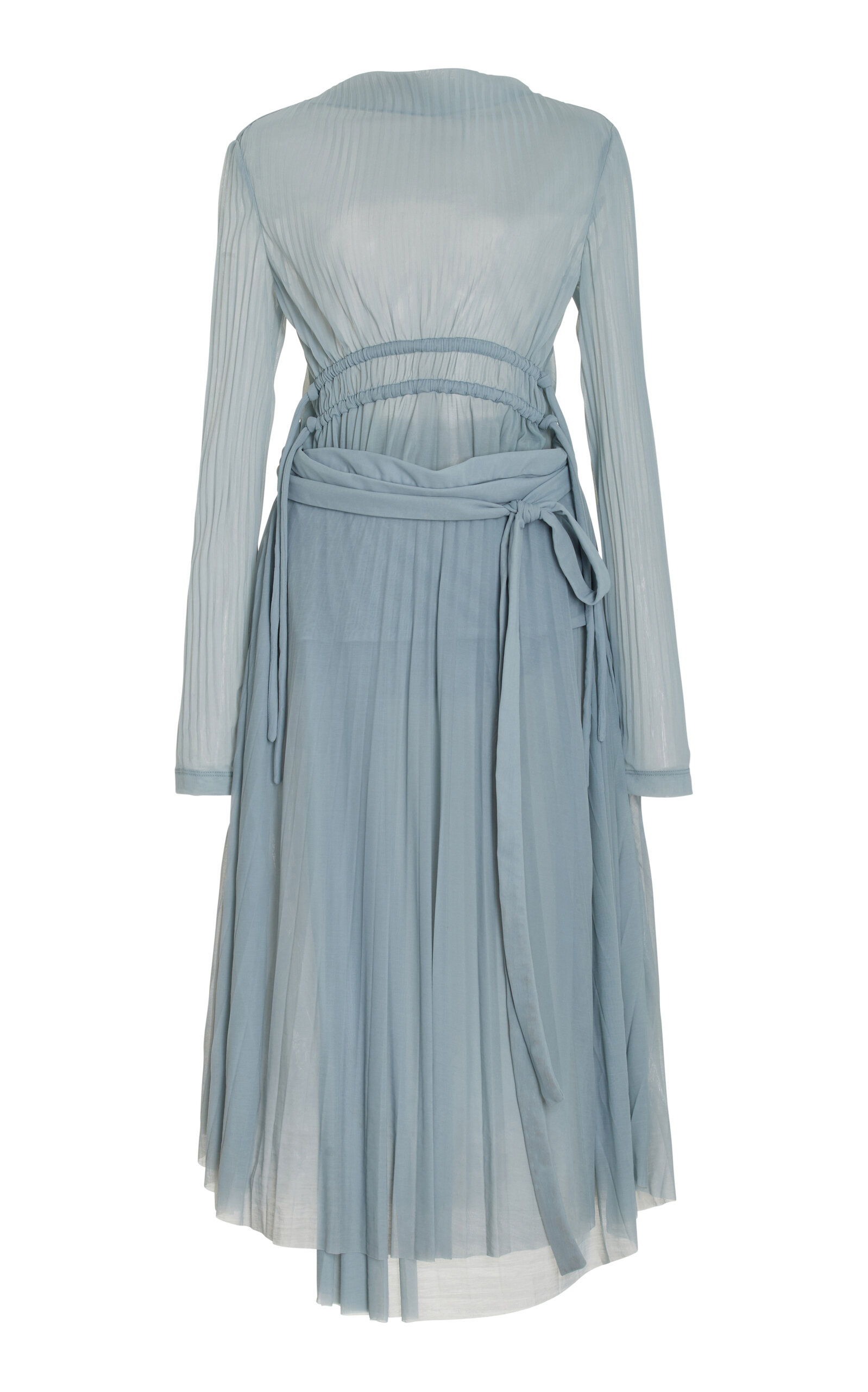 Proenza Schouler Riley Pleated Jersey Midi Dress In Light Blue