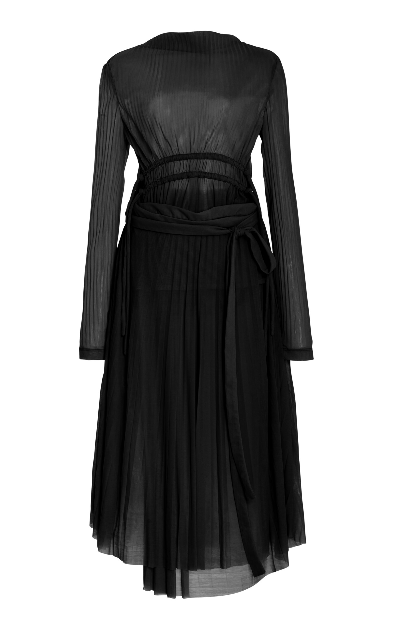 Proenza Schouler Riley Pleated Jersey Midi Dress In Black