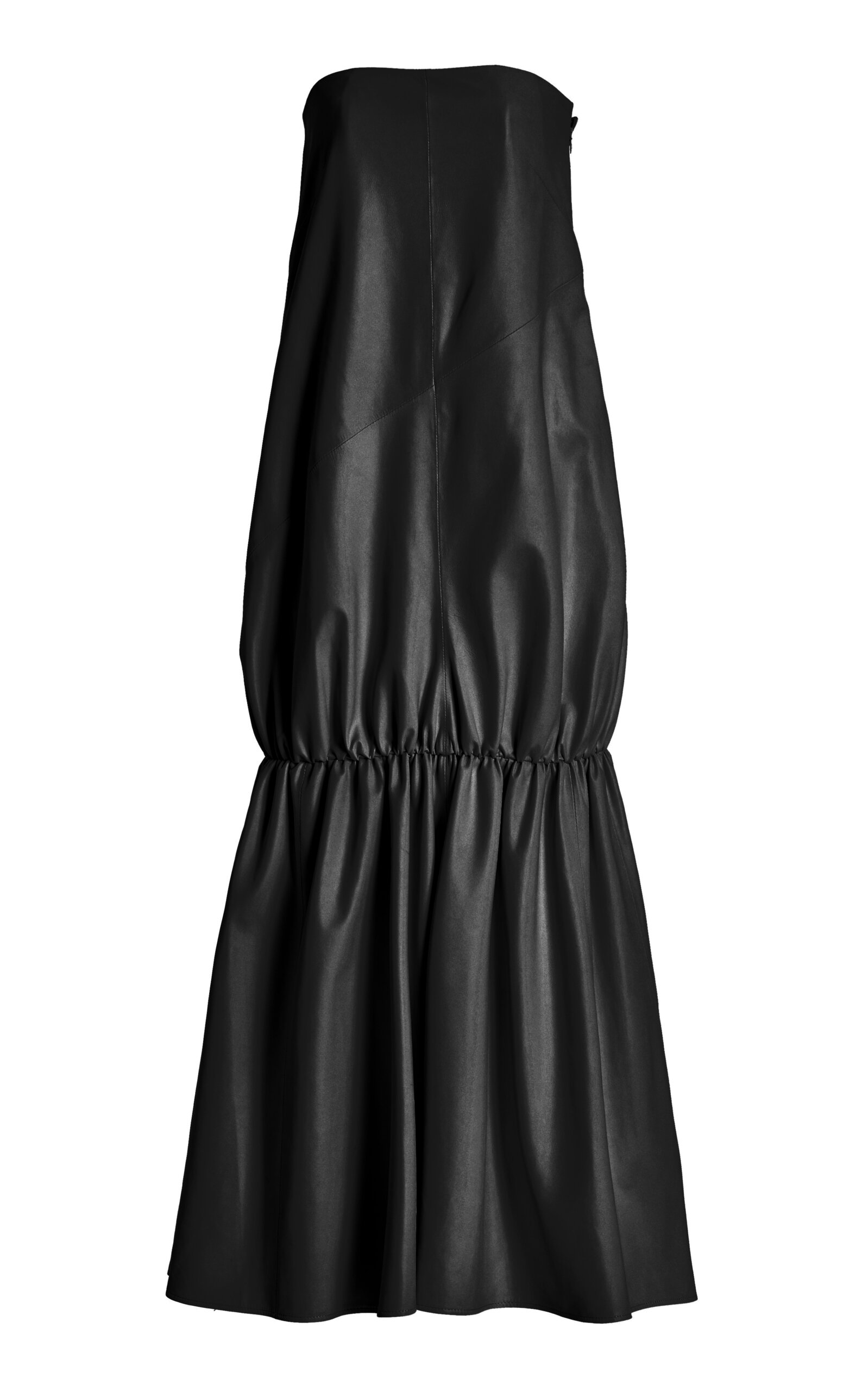 Proenza Schouler Margot Strapless Leather Maxi Dress In Black