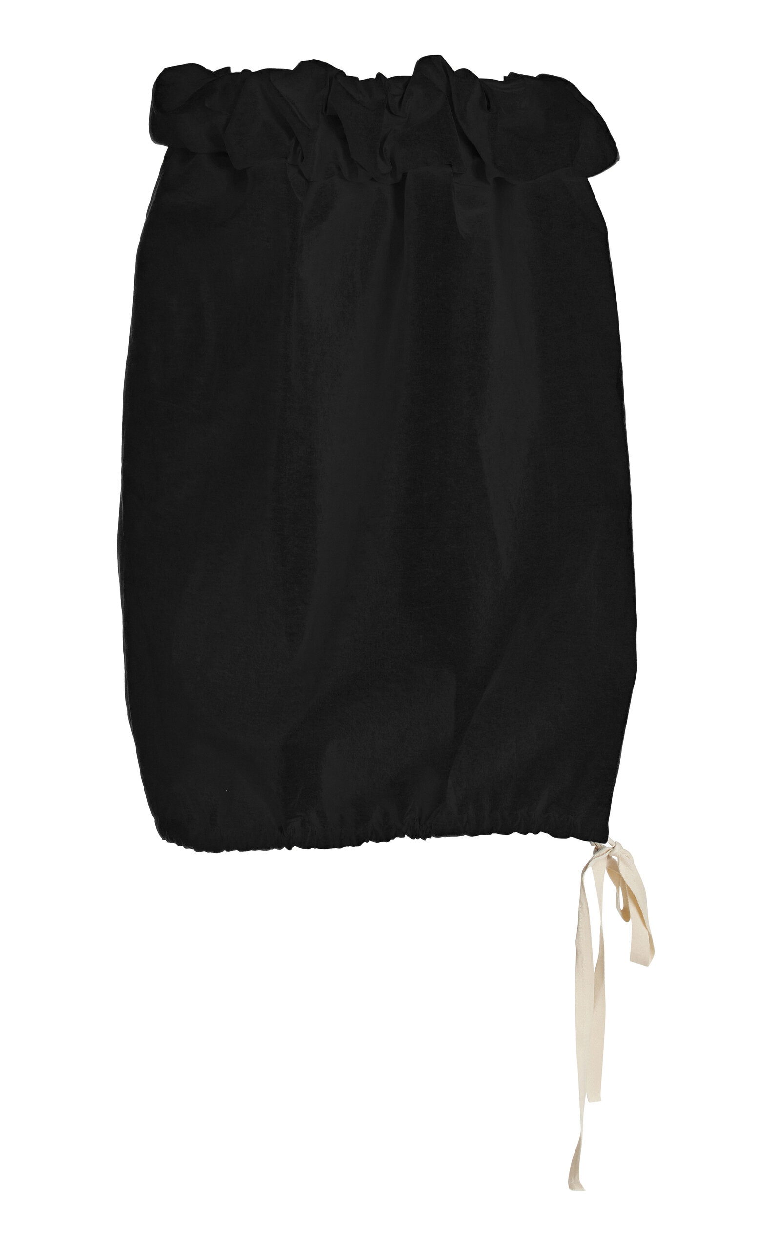 Shop Proenza Schouler Hayley Gathered Cotton Poplin Midi Skirt In Black