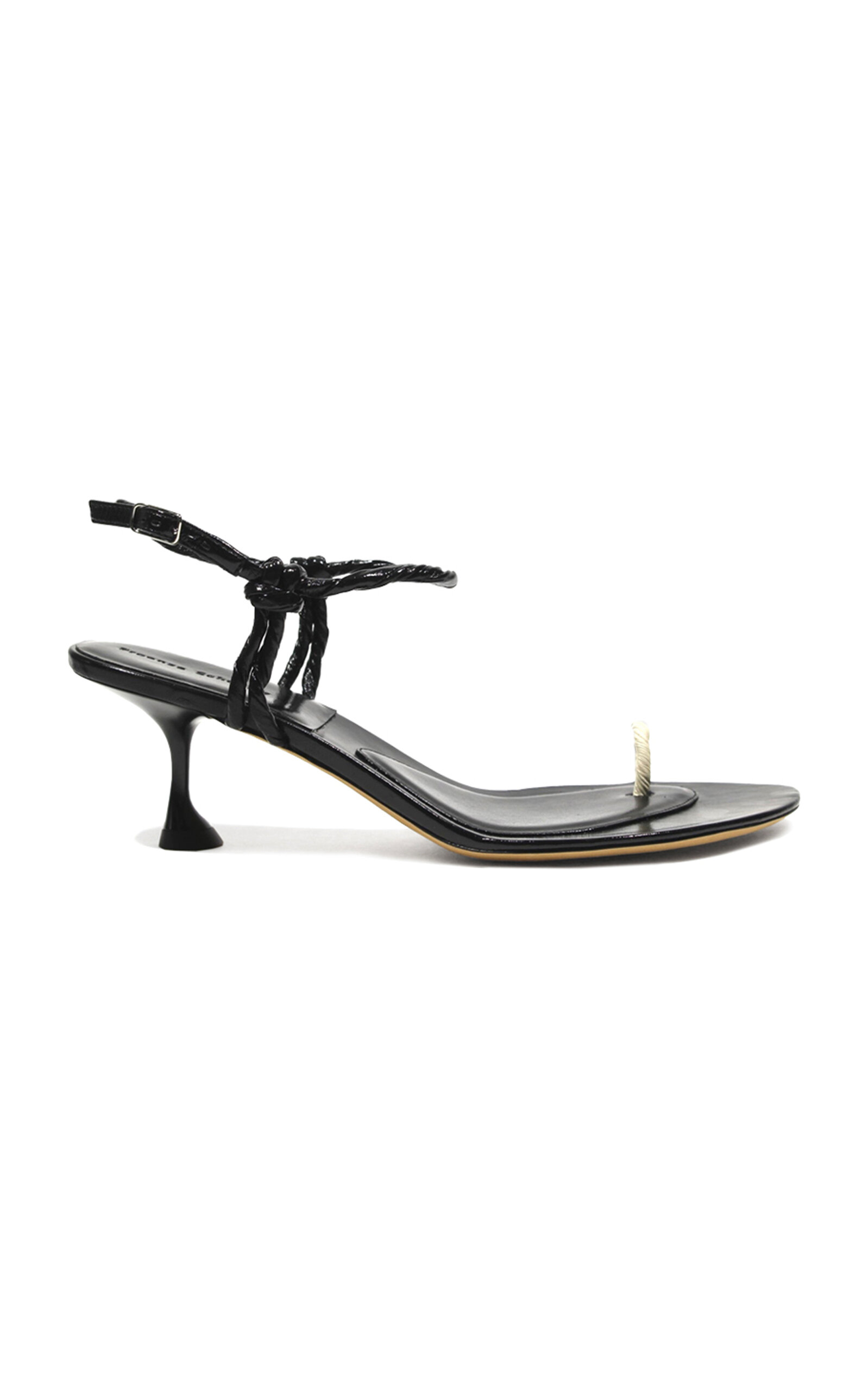 Shop Proenza Schouler Tee Toe Ring Leather Sandals In Black