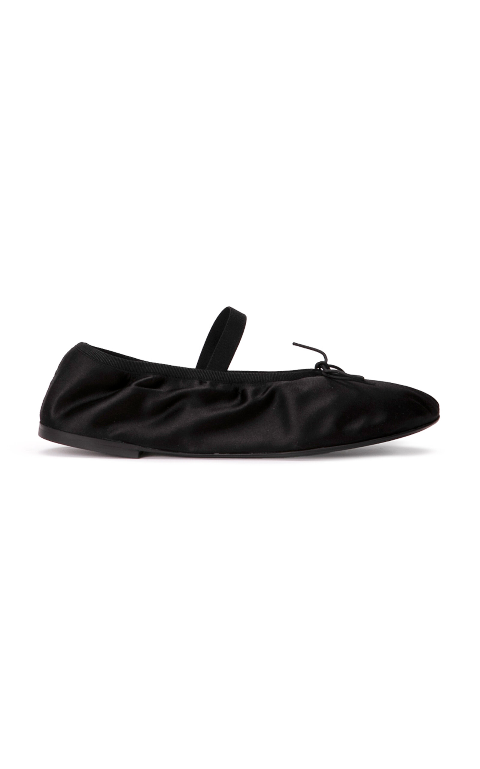 Shop Proenza Schouler Glove Satin Ballet Flats In Black