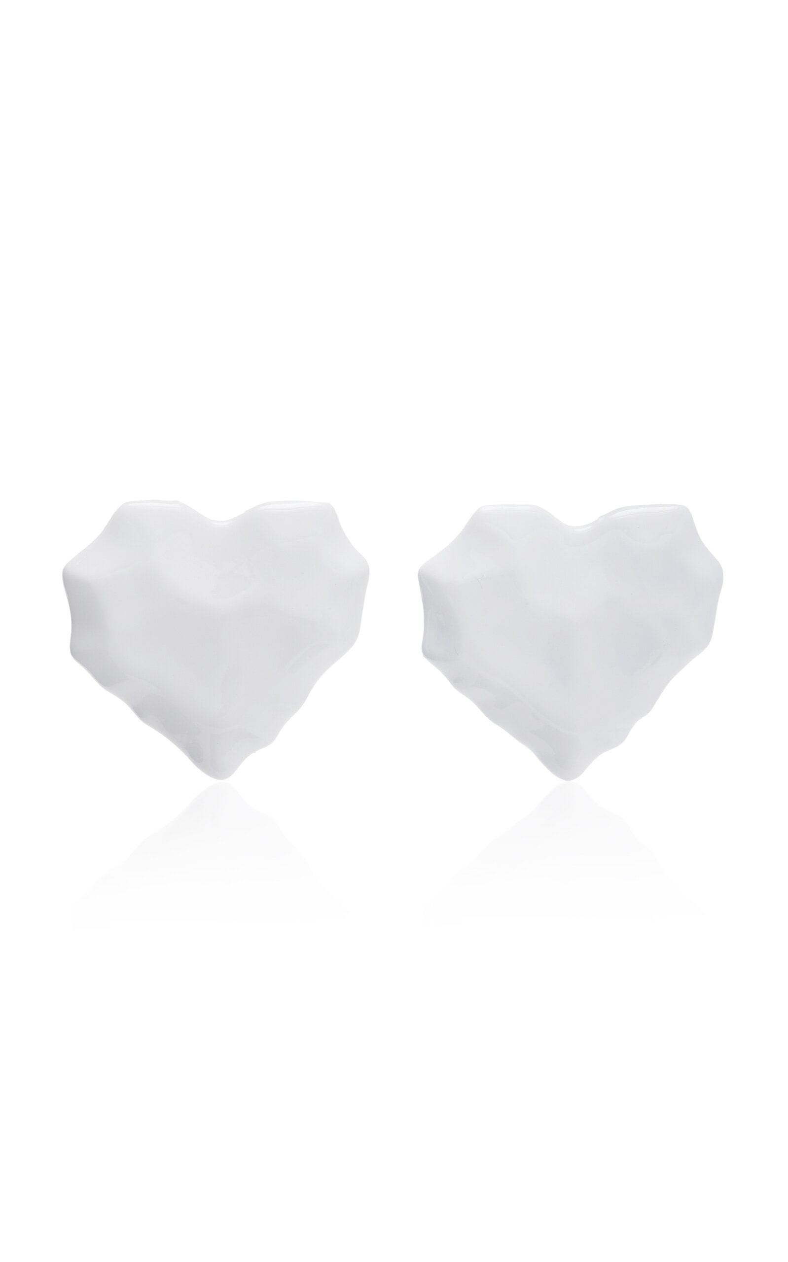Julietta Lovegood Resin Heart Earrings In White
