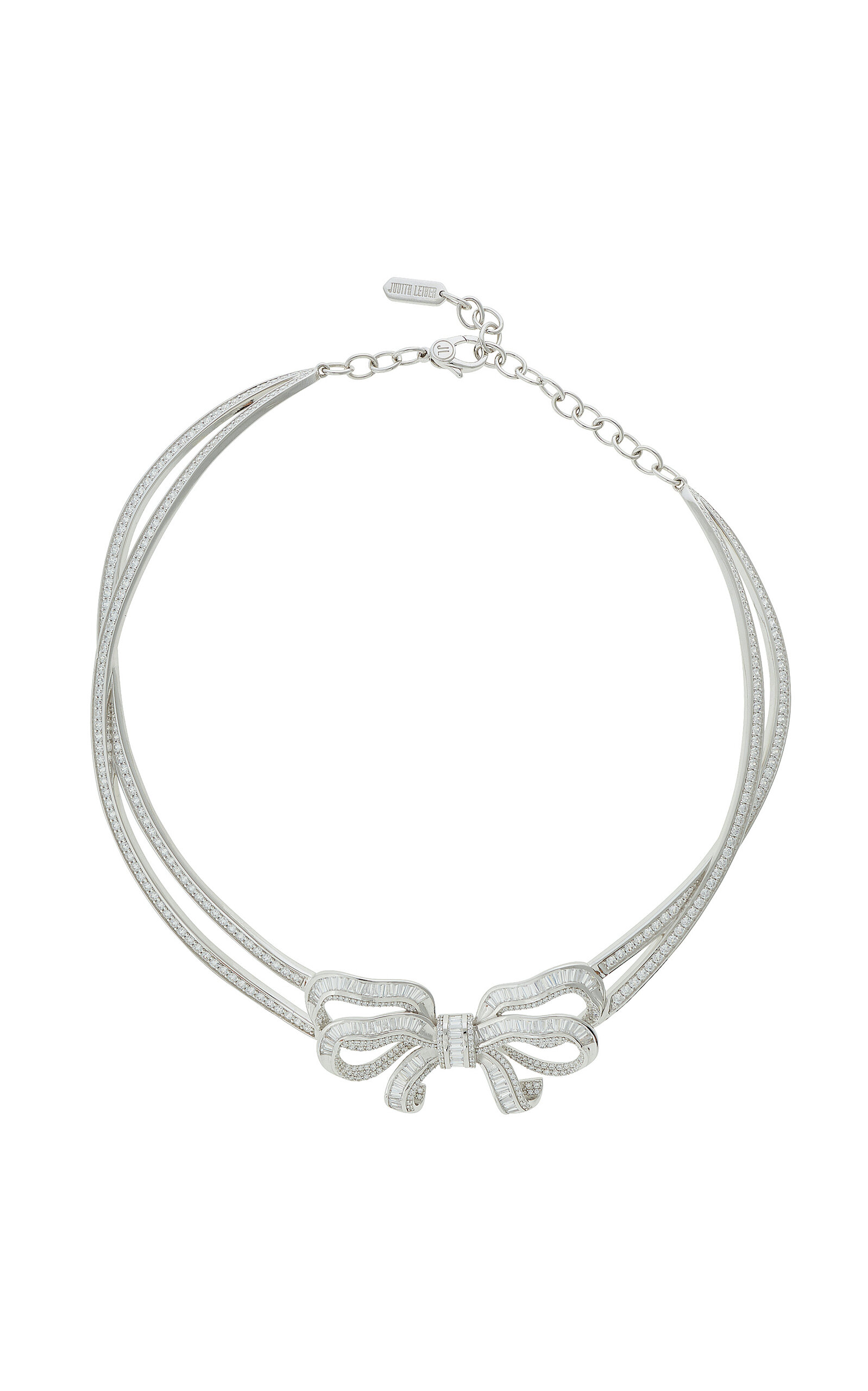 Bow Double Pave Necklace