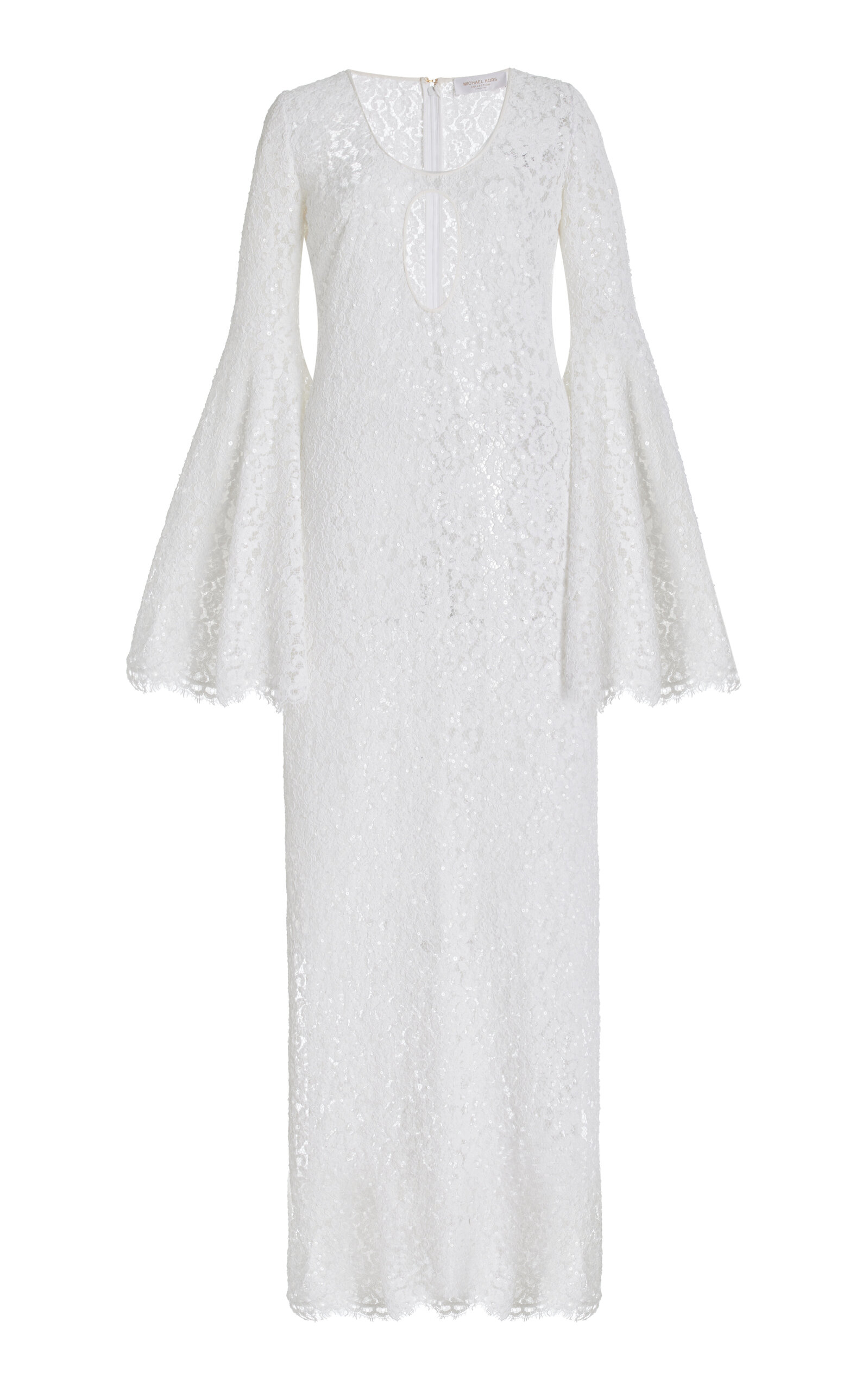 Michael Kors Cutout Lace Maxi Dress In White