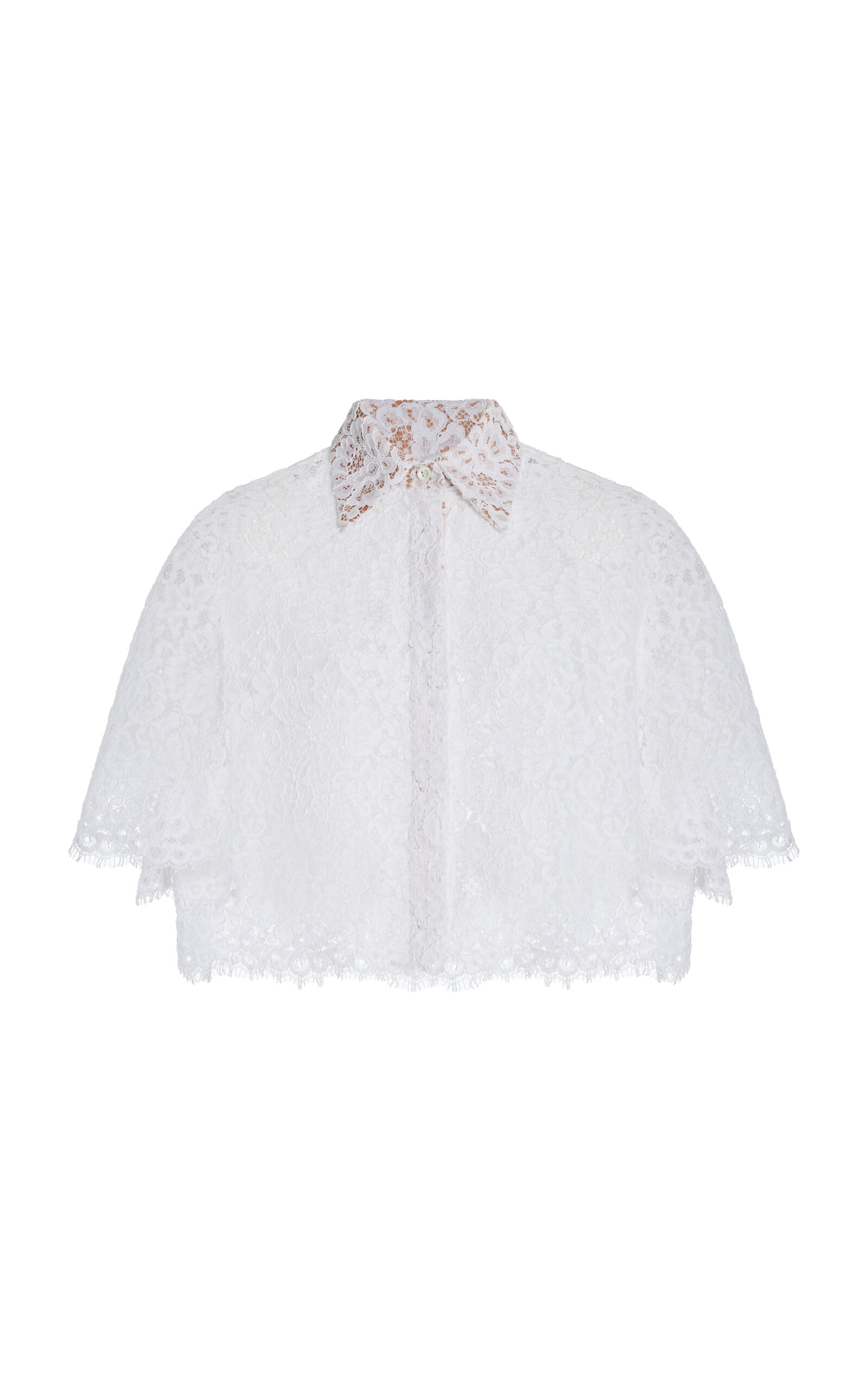 Michael Kors Cropped Lace Shirt In White