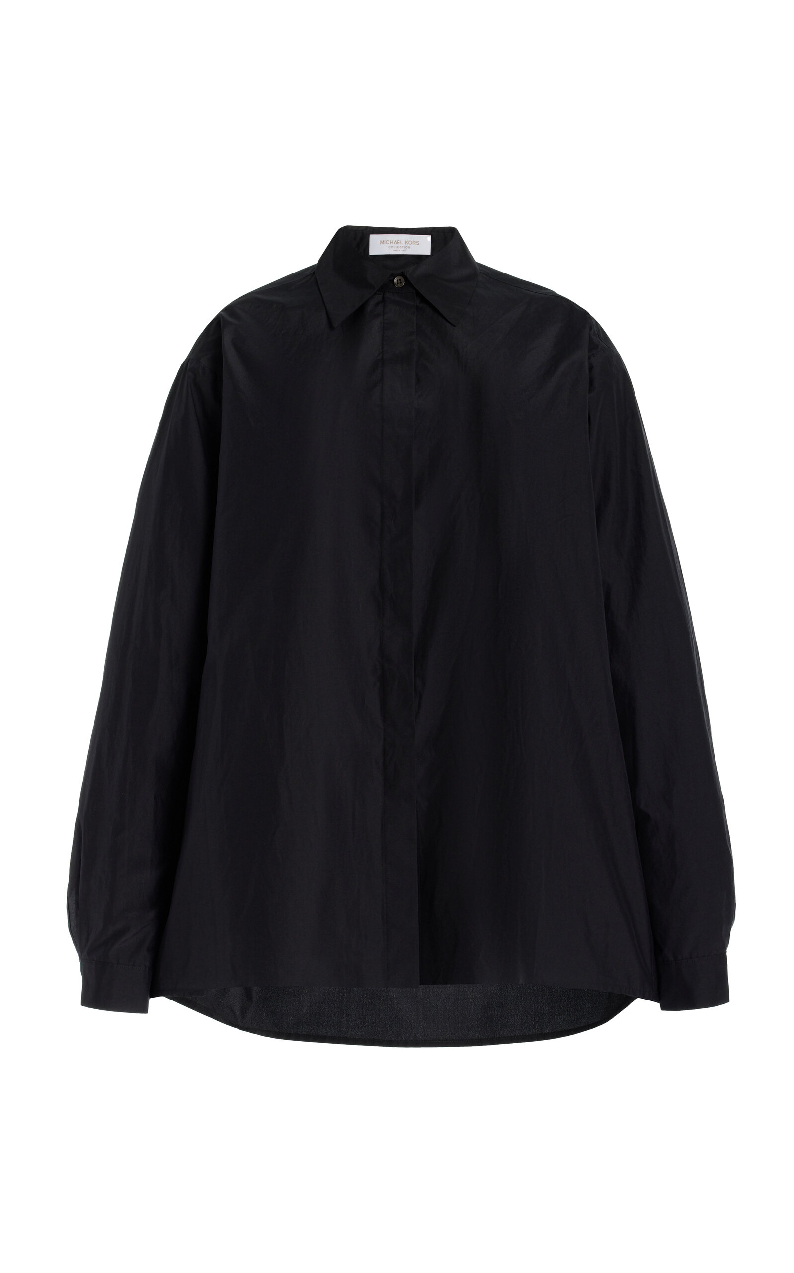 Michael Kors Boyfriend Silk-cotton Shirt In Black