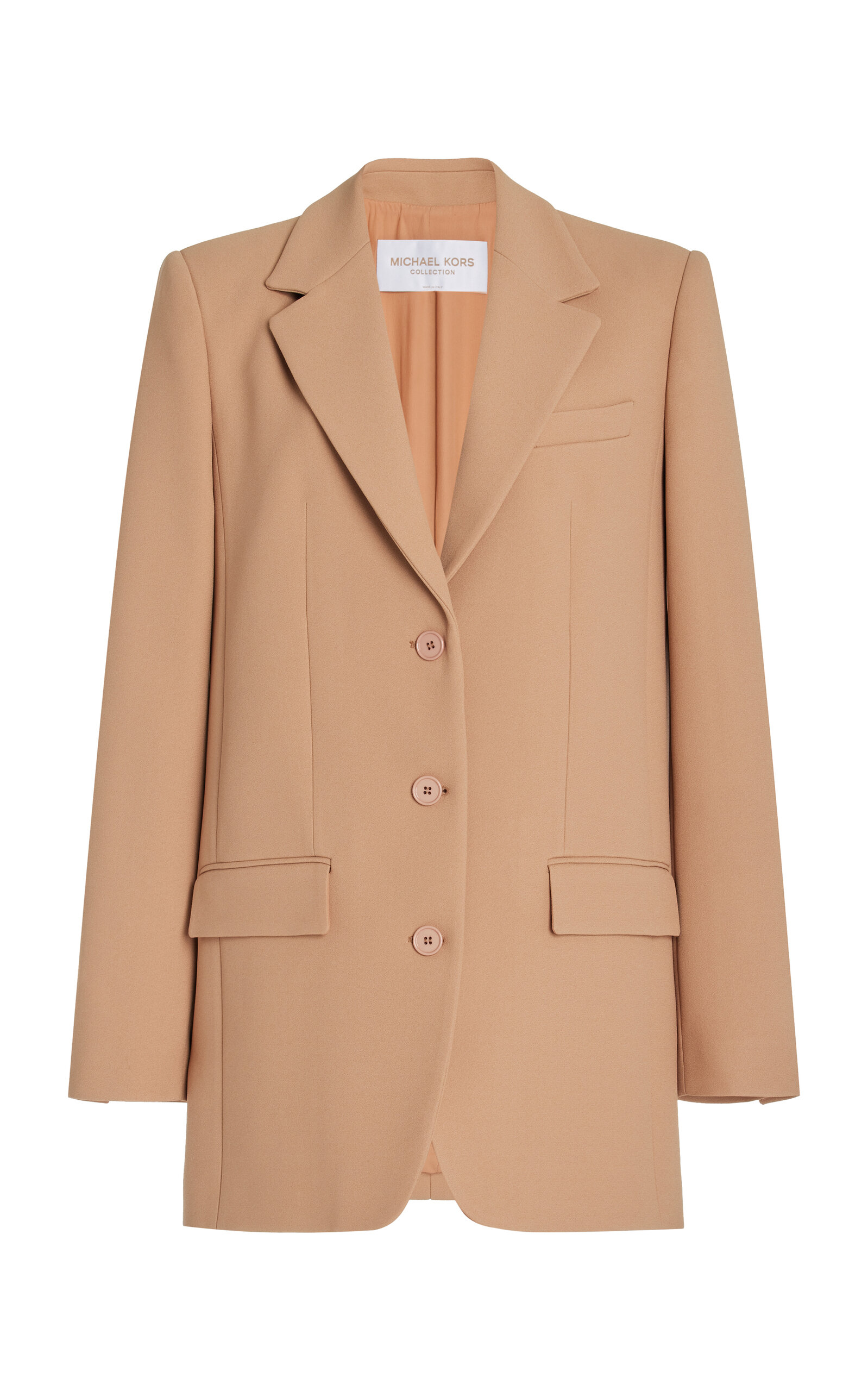 Michael Kors Boyfriend Crepe Blazer In Neutral