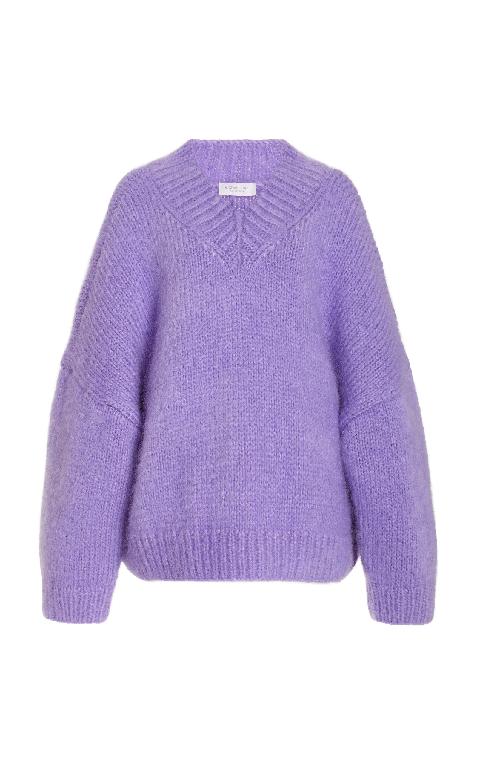 Michael Kors Brush Mohair-silk Sweater In Purple