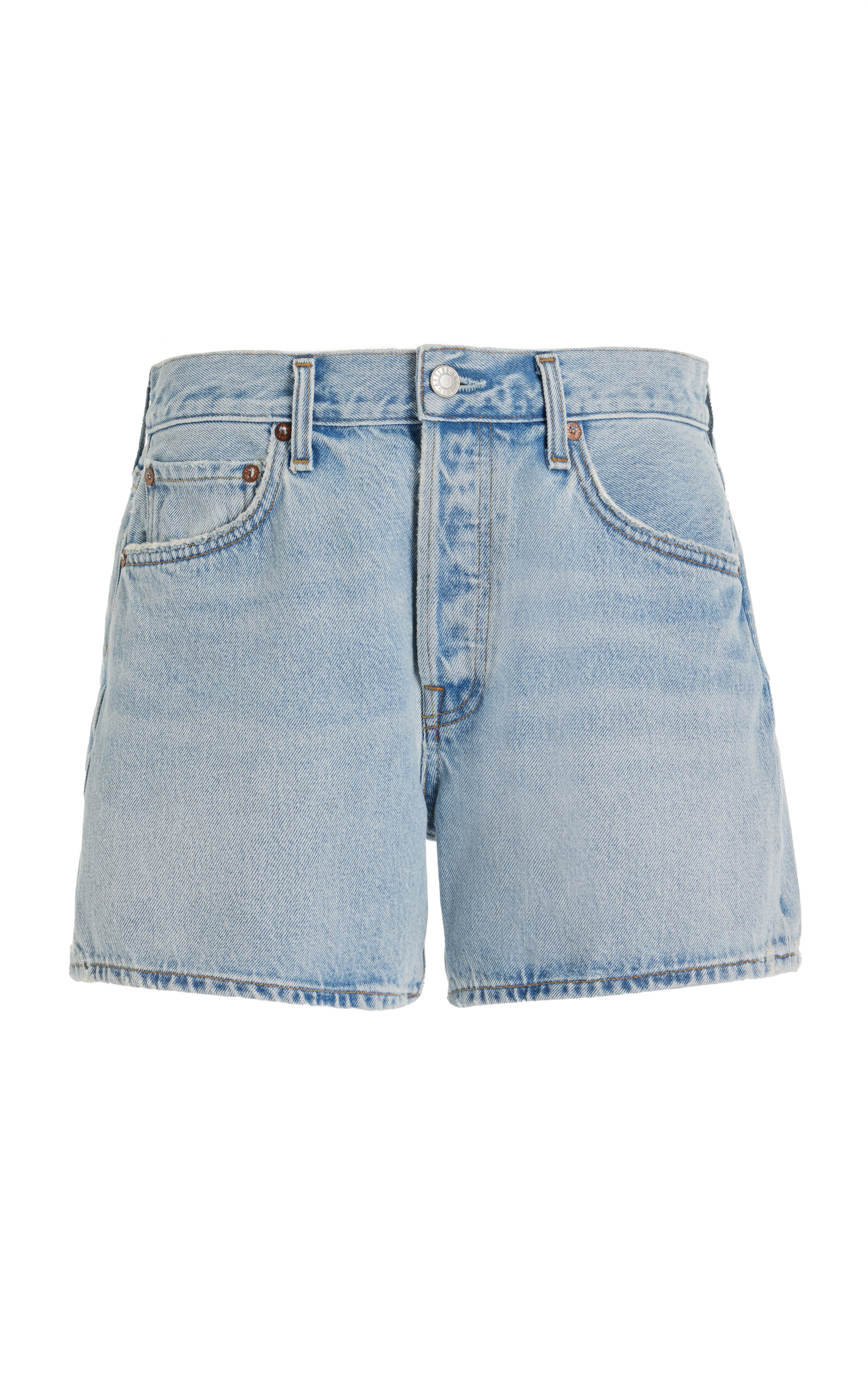 Agolde Parker Long Organic Cotton Denim Shorts
